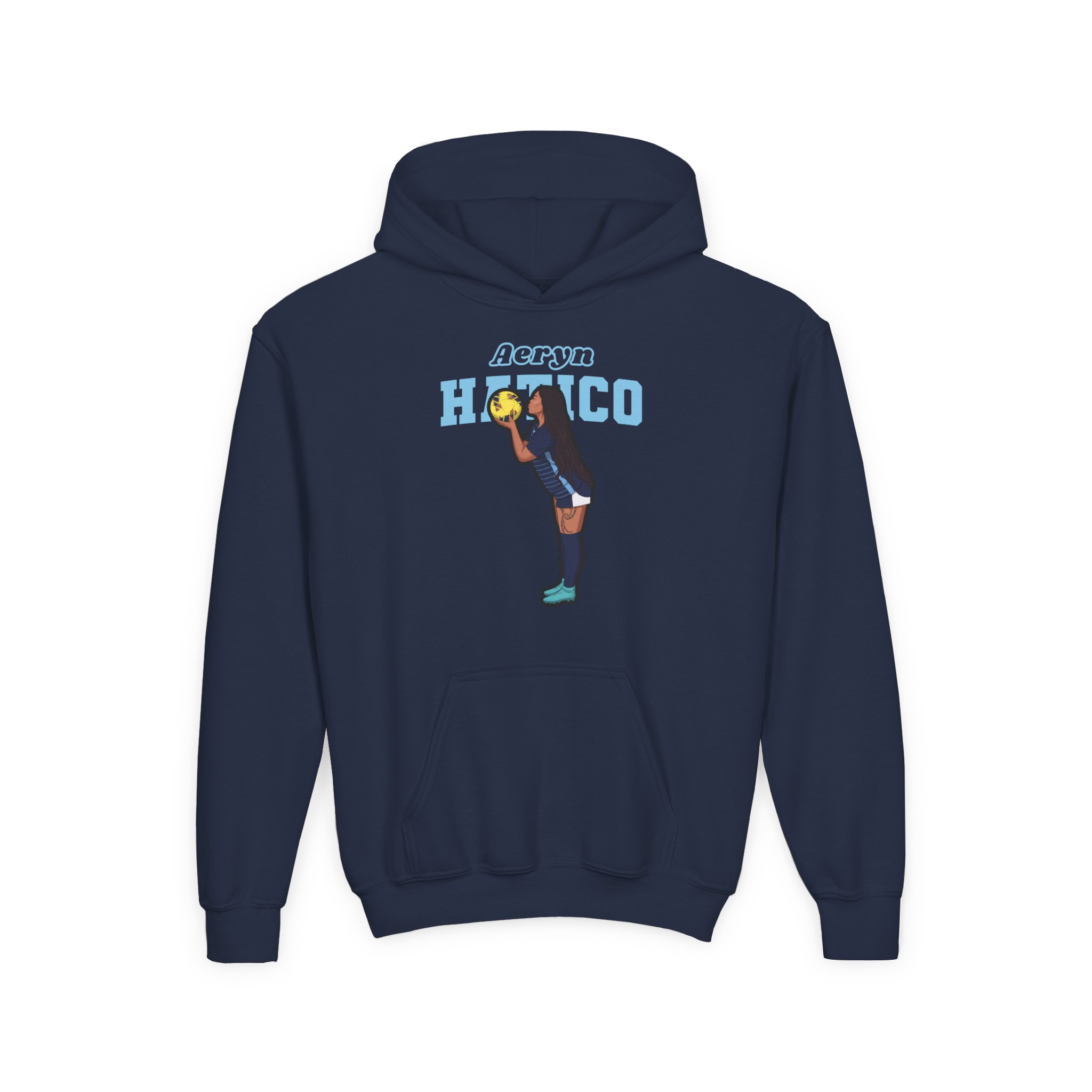 Youth Hoodie — character_name_arch in Navy