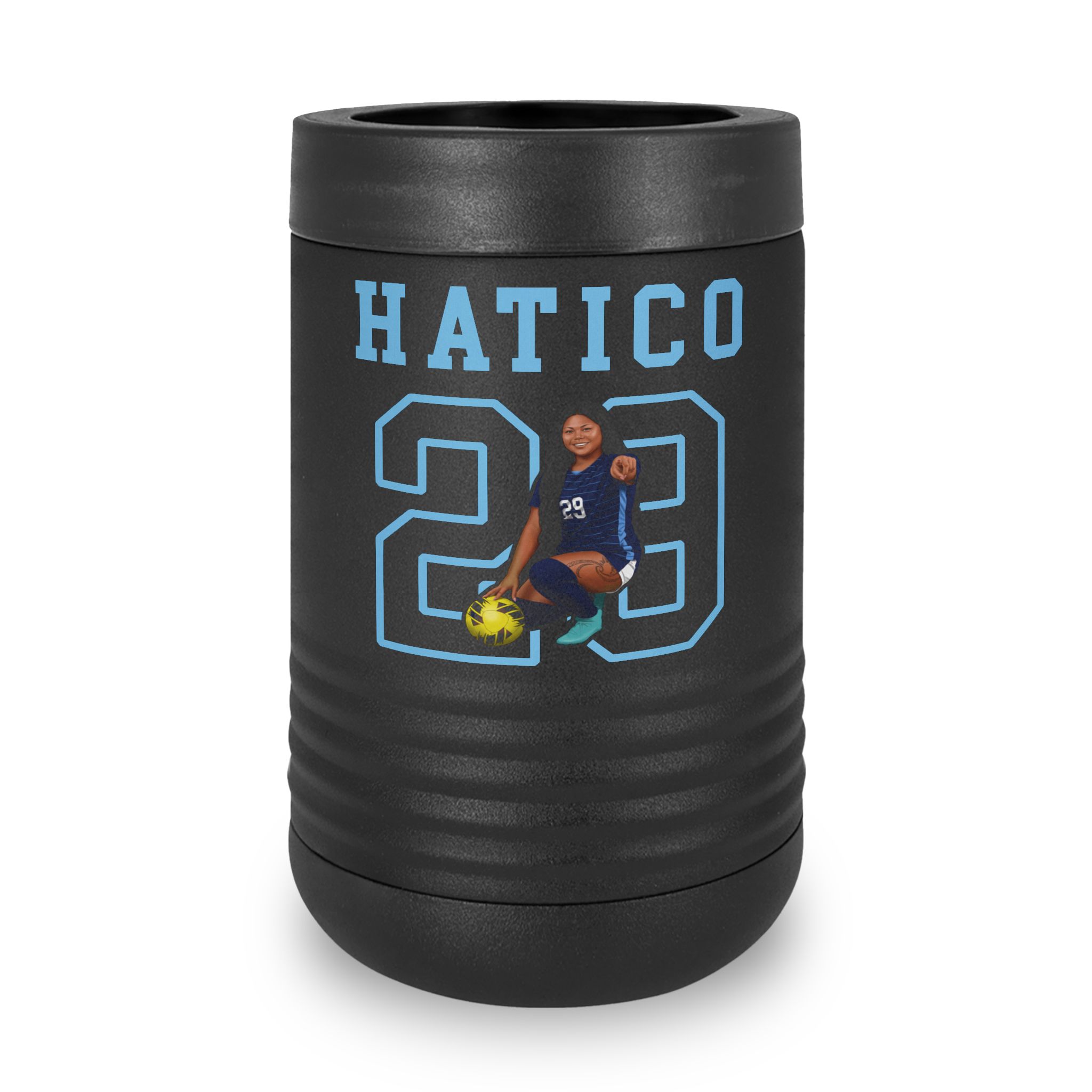 Stainless Can Cooler — character_shirsey in Black