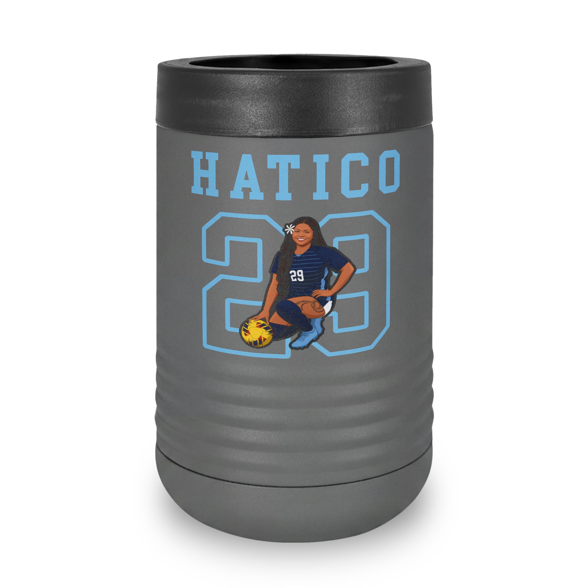 Stainless Can Cooler — character_shirsey in Grey