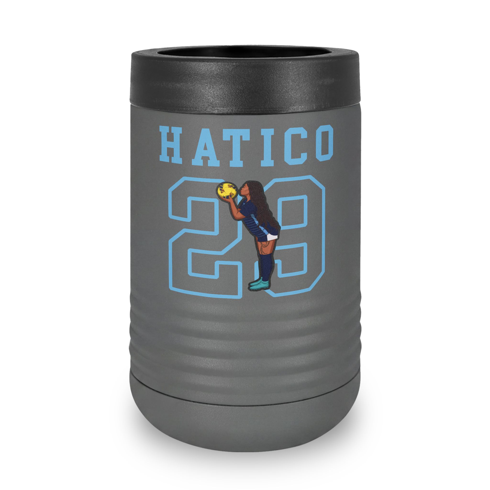 Stainless Can Cooler — character_shirsey in Grey