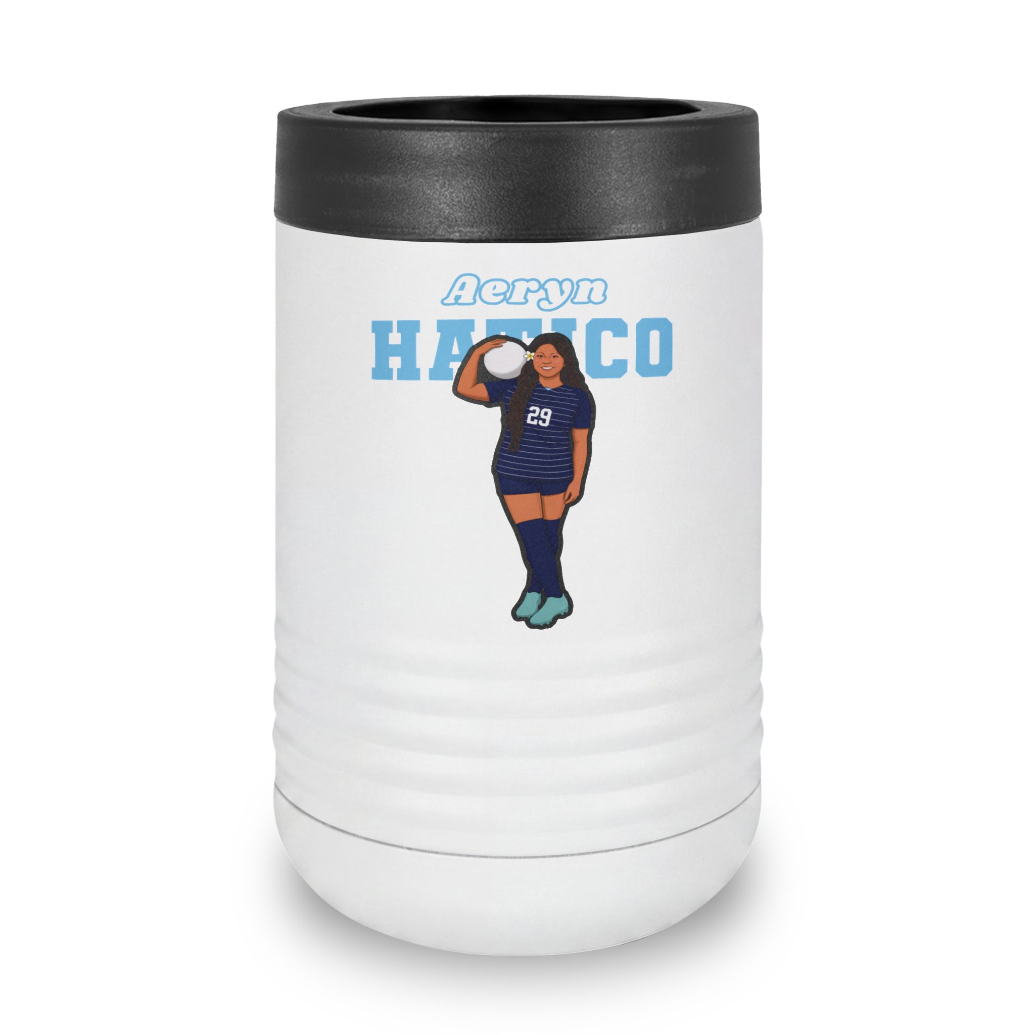 Stainless Can Cooler — character_name_arch in White