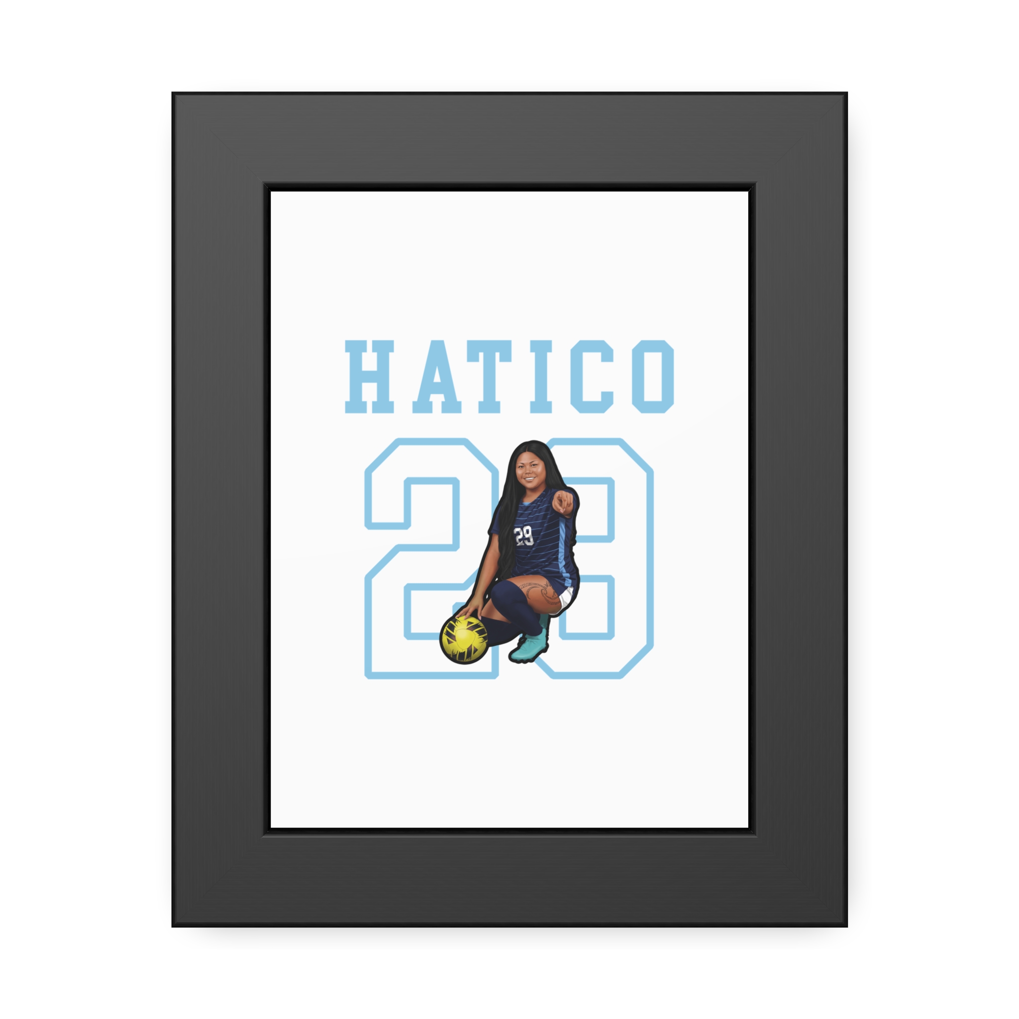 Framed Poster — character_shirsey in Black