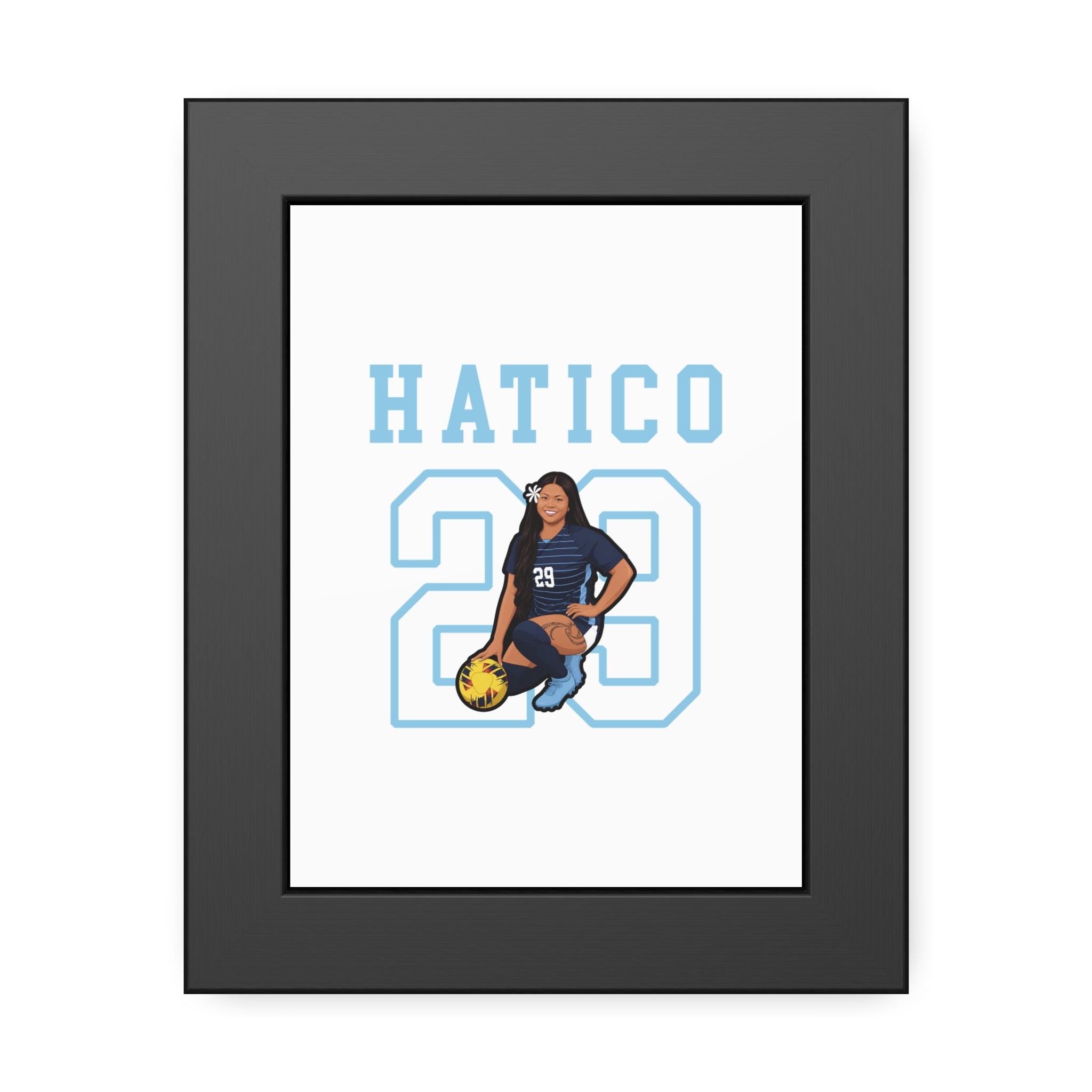 Framed Poster — character_shirsey in Black