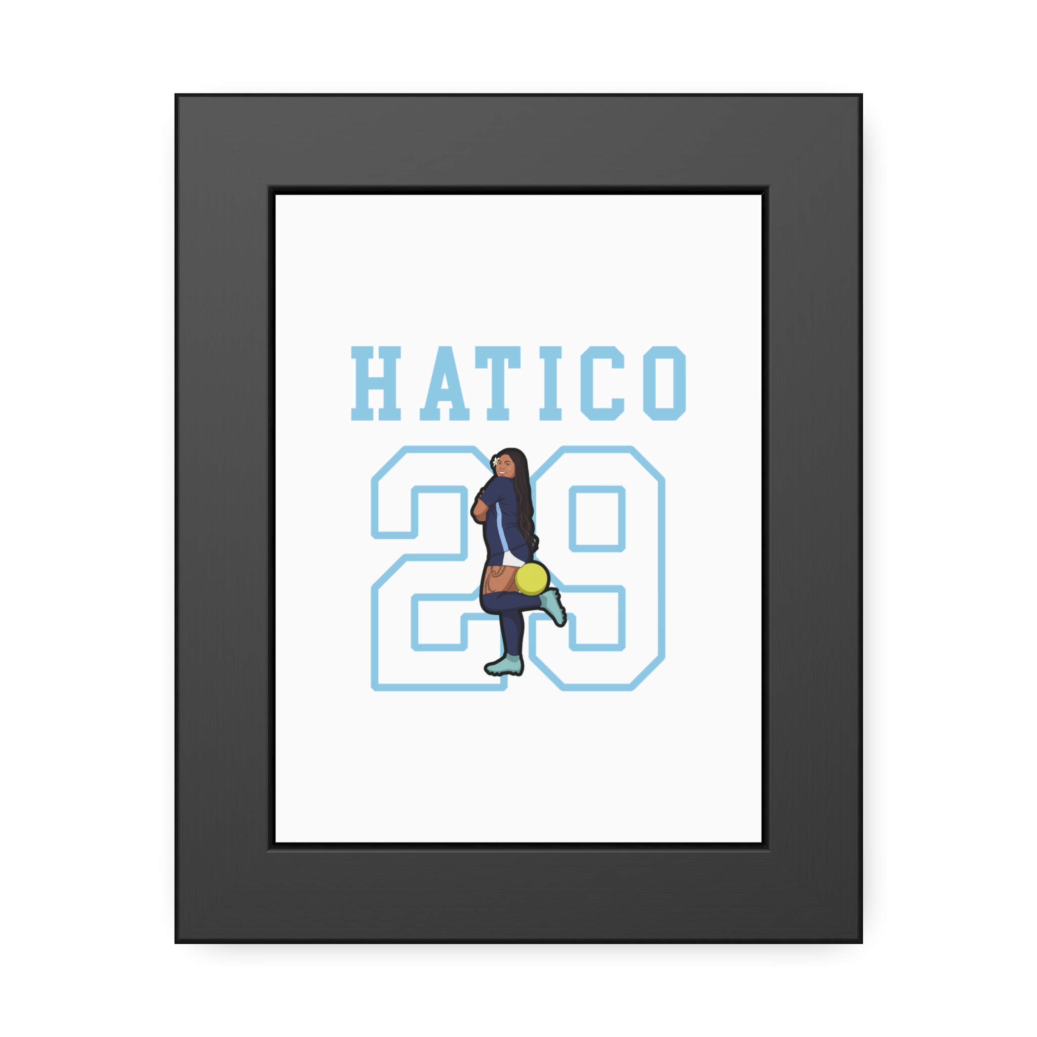 Framed Poster — character_shirsey in Black