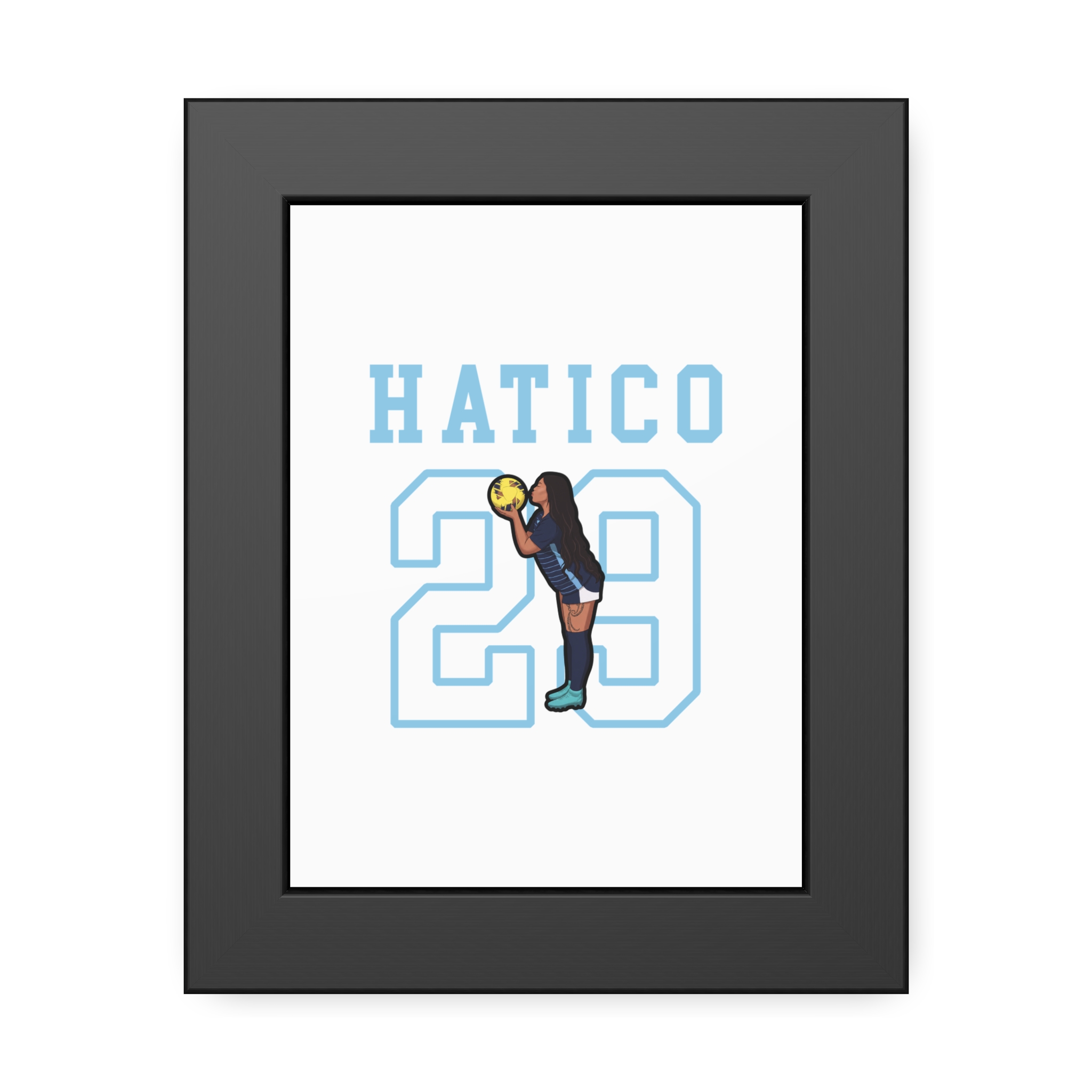 Framed Poster — character_shirsey in Black