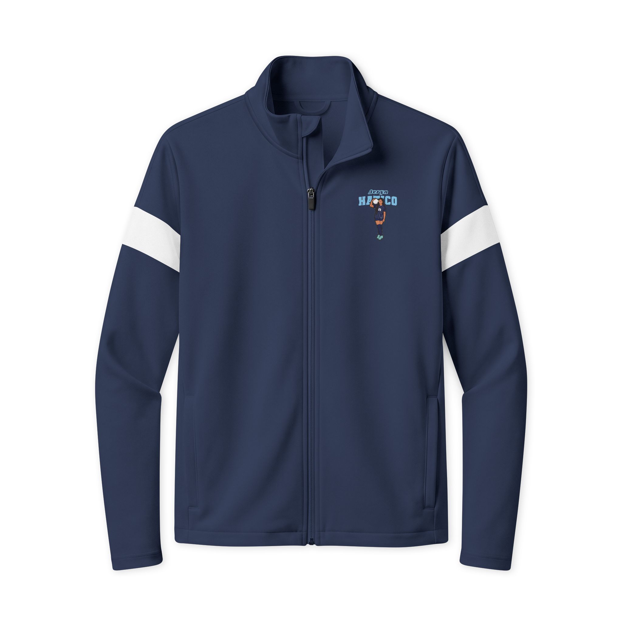 Travel Full-Zip Jacket — character_name_arch in True Navy/ White