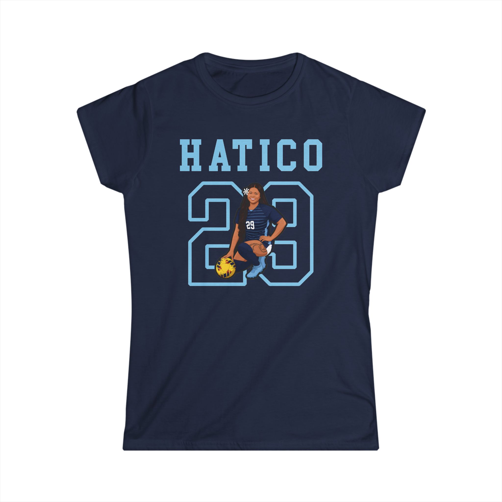 Women's Softstyle Tee — character_shirsey in Navy