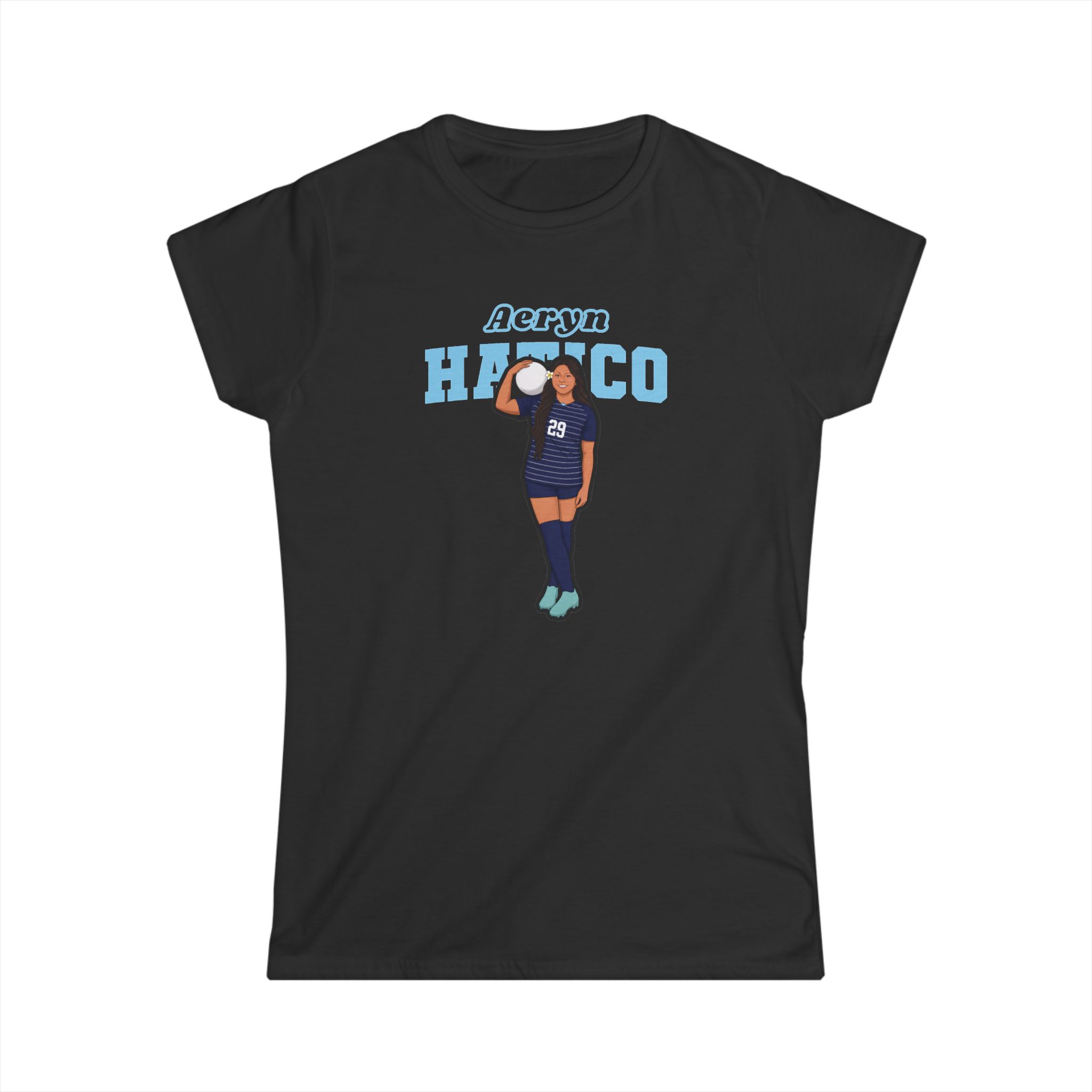 Women's Softstyle Tee — character_name_arch in Black