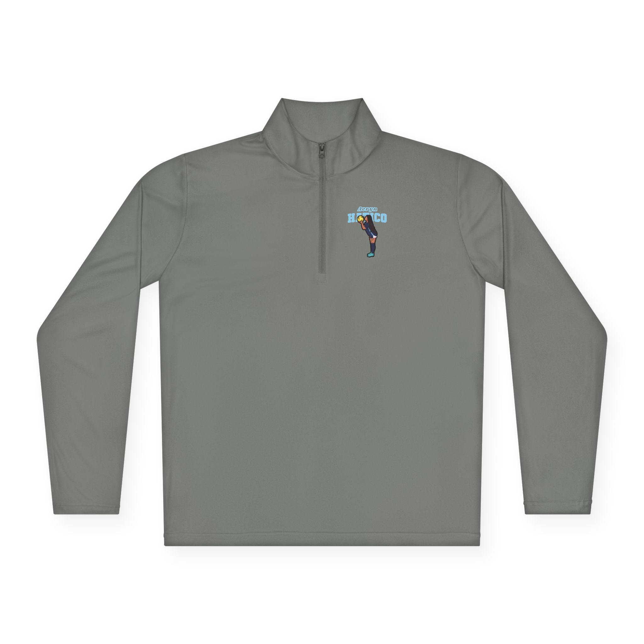 Q-Zip Pullover — character_name_arch in Grey