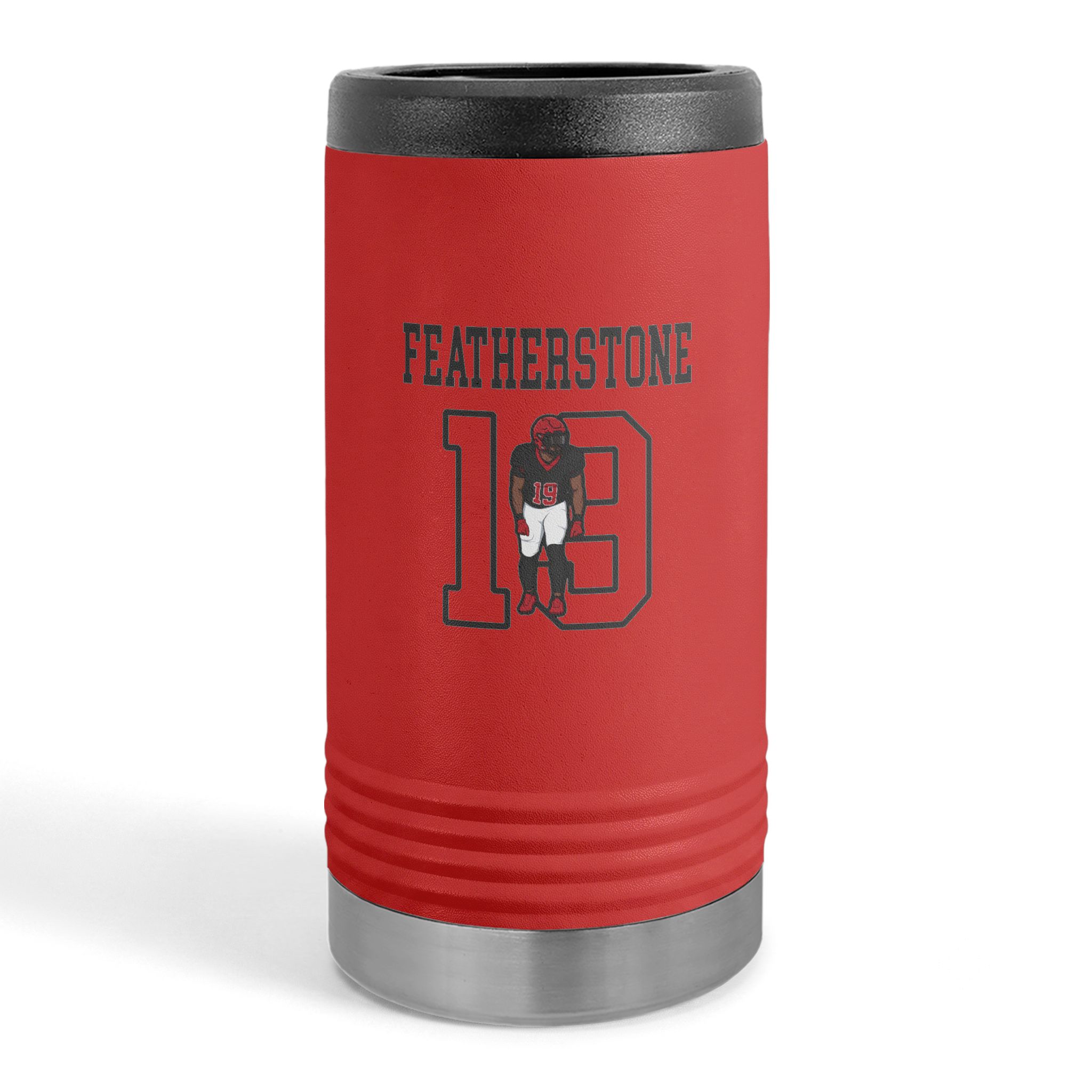Slim Stainless Can Cooler — character_shirsey in Red