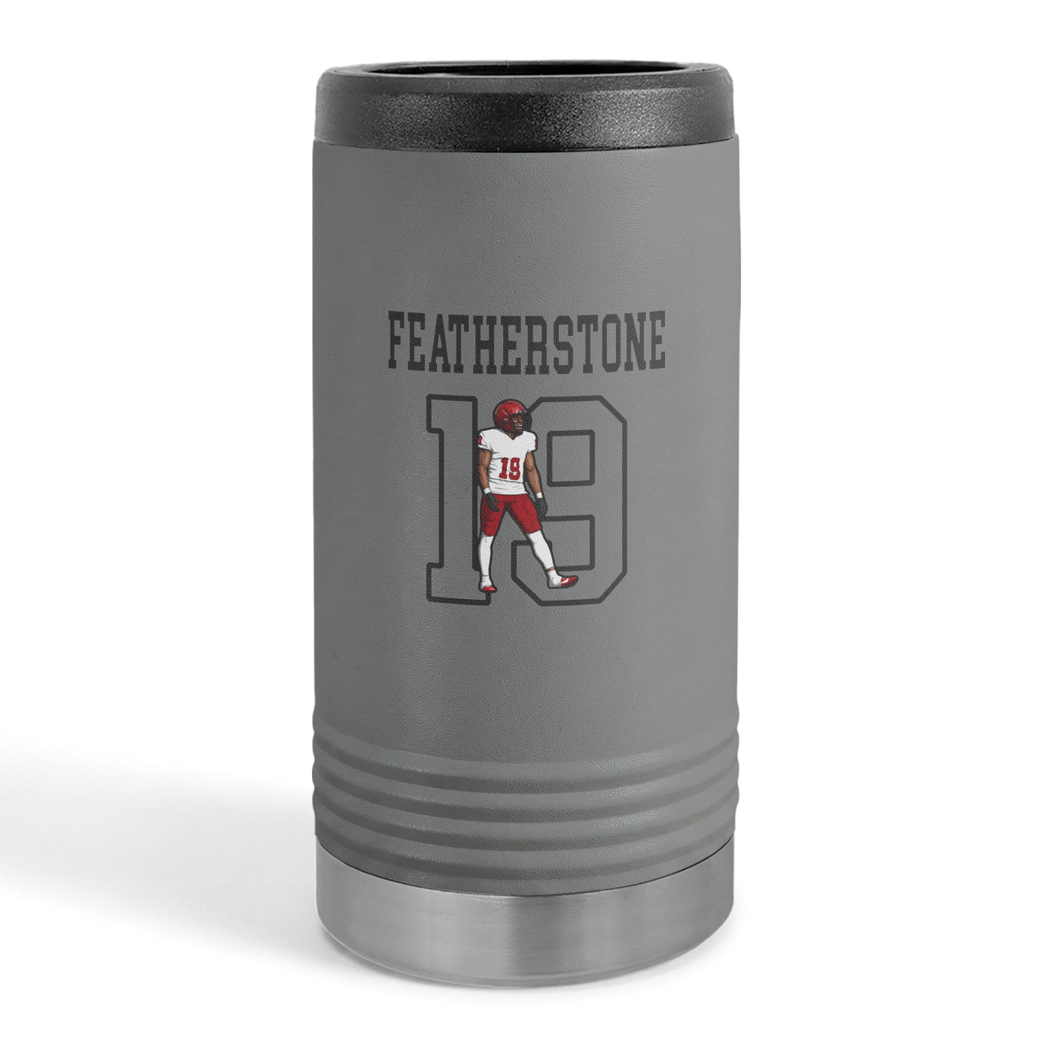 Slim Stainless Can Cooler — character_shirsey in Grey