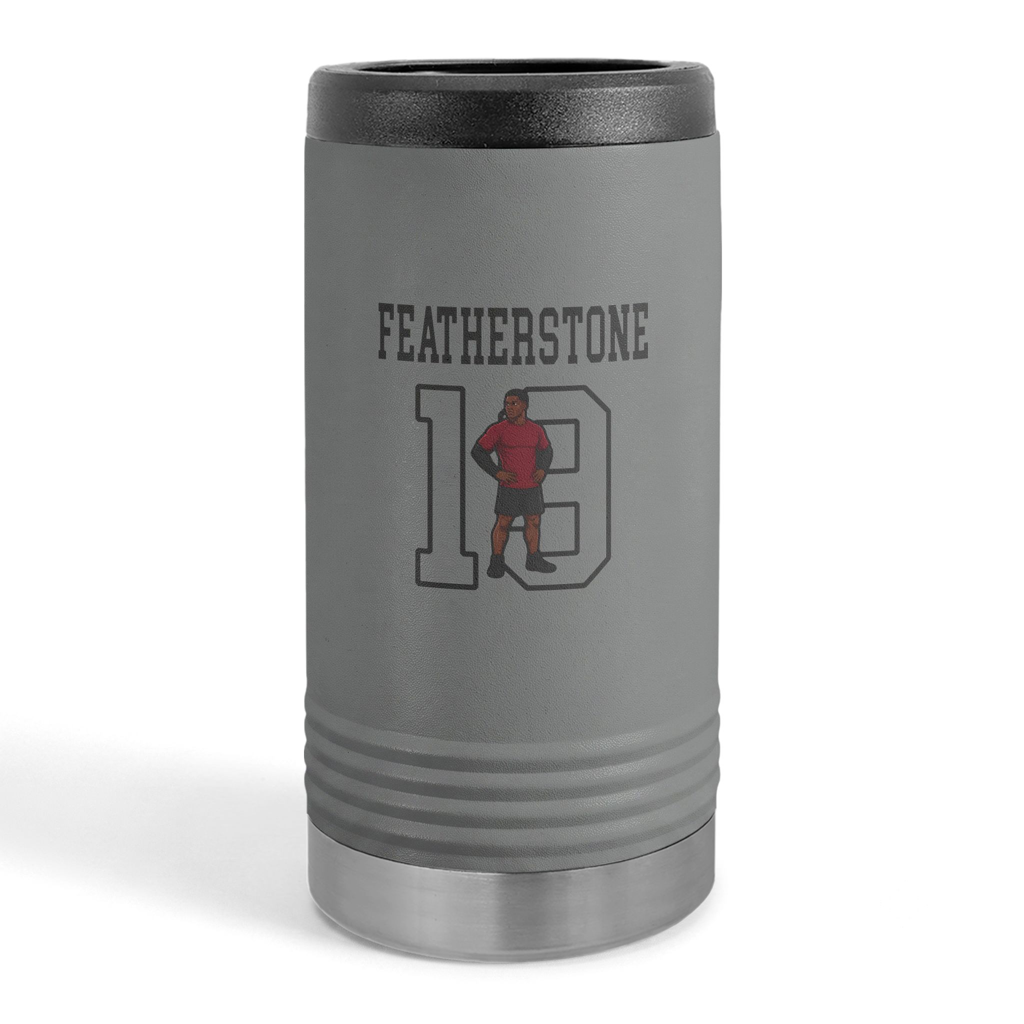 Slim Stainless Can Cooler — character_shirsey in Grey