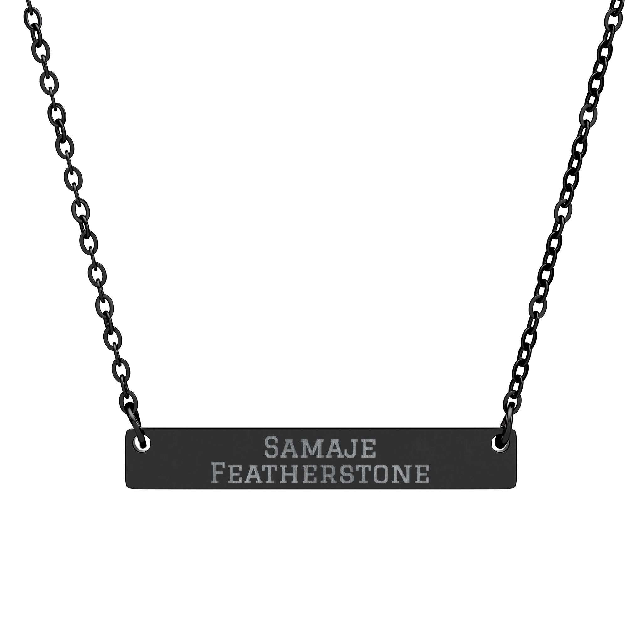 Engraved Bar Necklace — Classic in Black