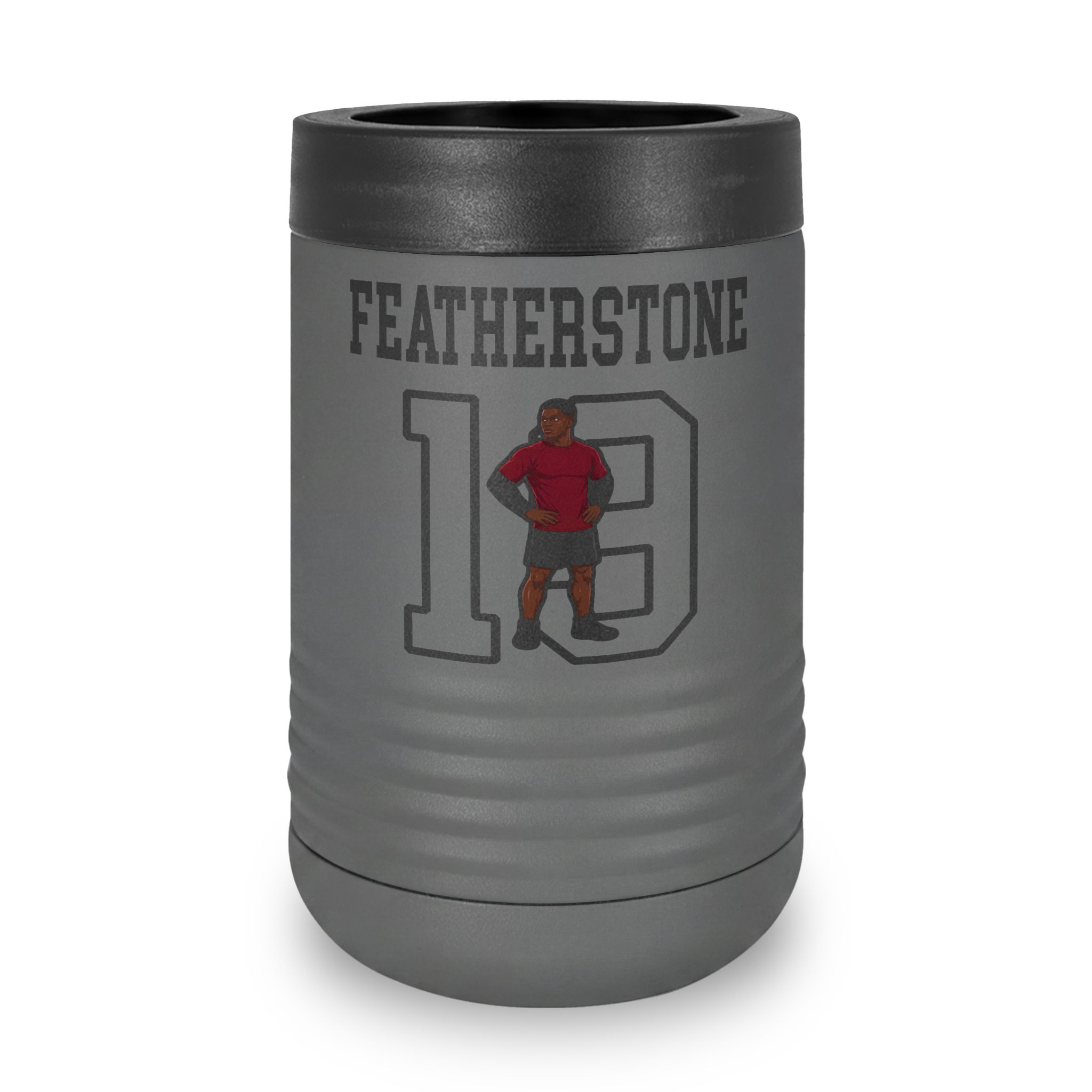 Stainless Can Cooler — character_shirsey in Grey