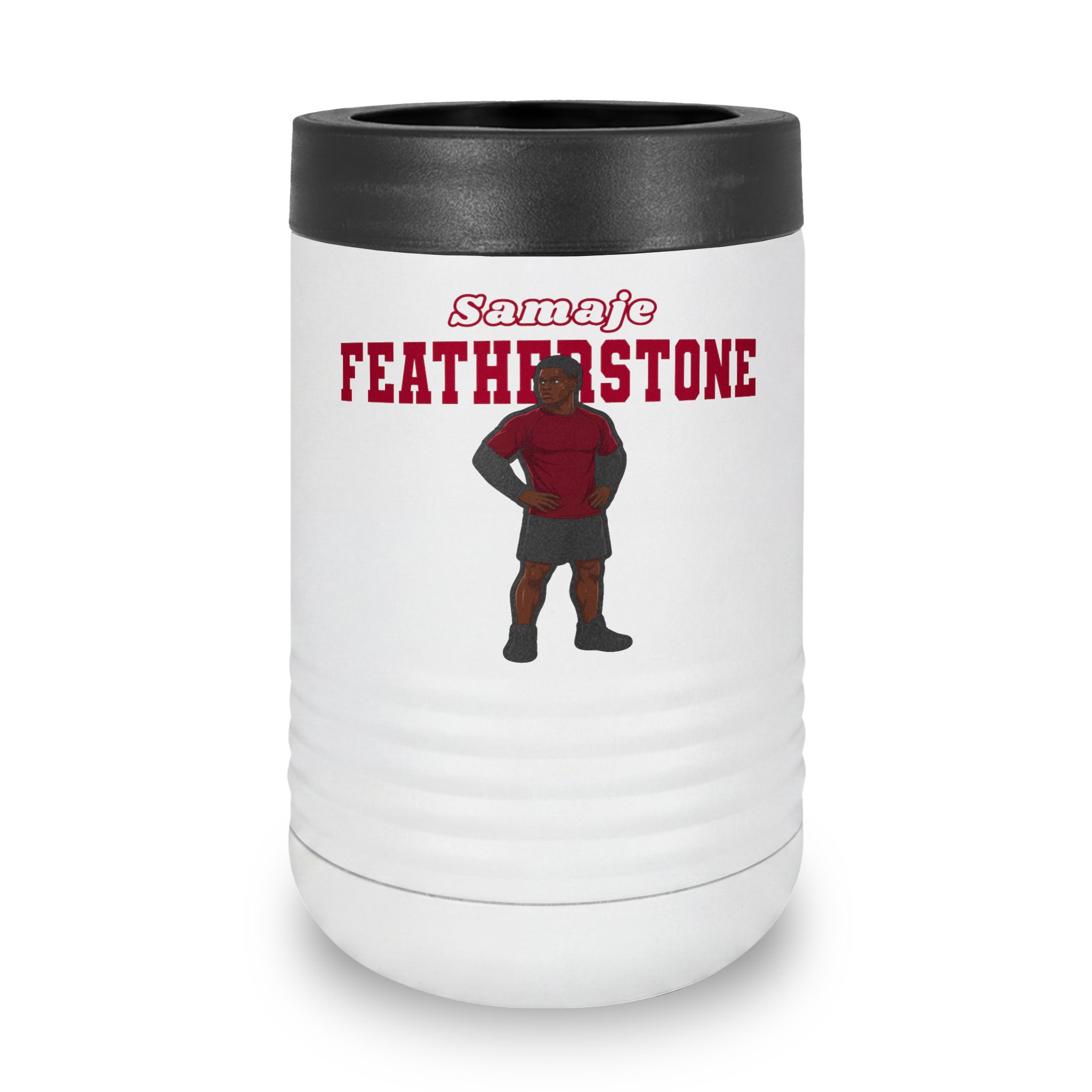 Stainless Can Cooler — character_name_arch in White