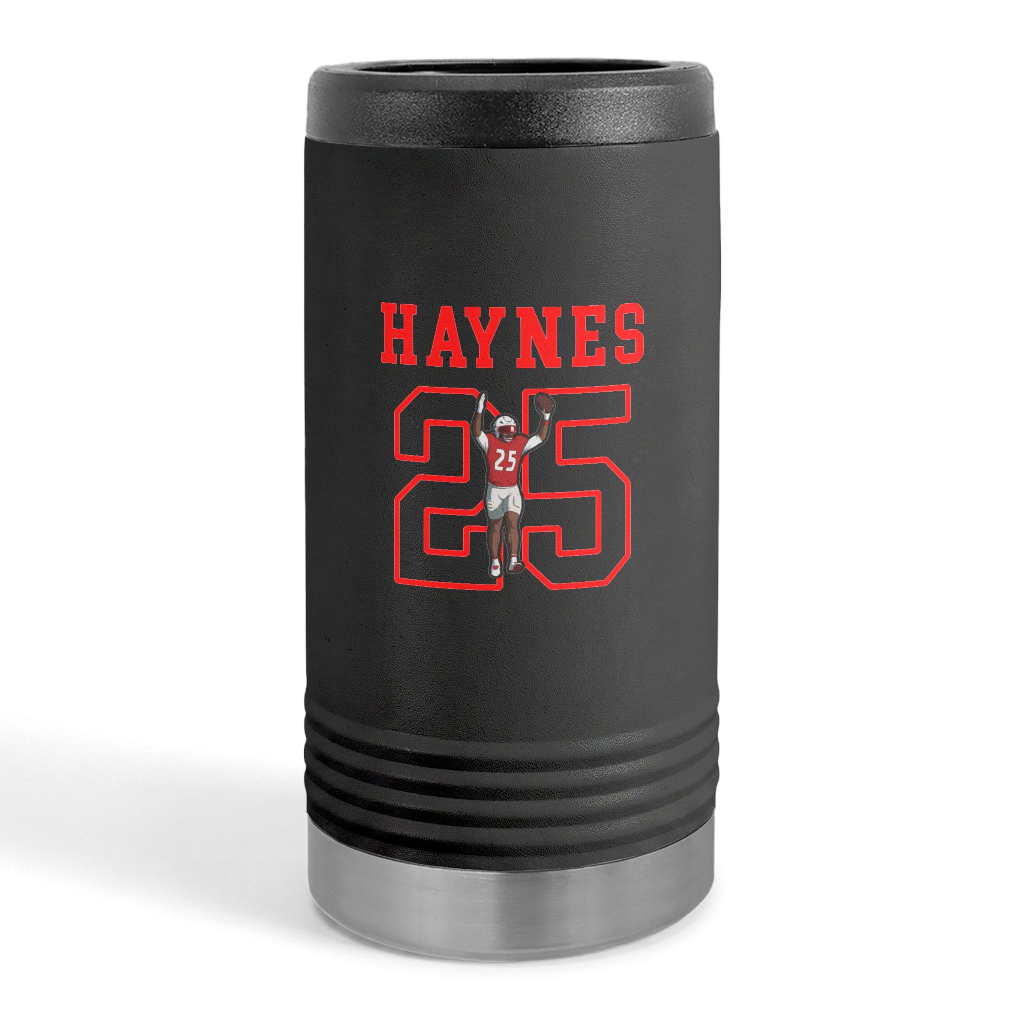 Slim Stainless Can Cooler — character_shirsey in Black