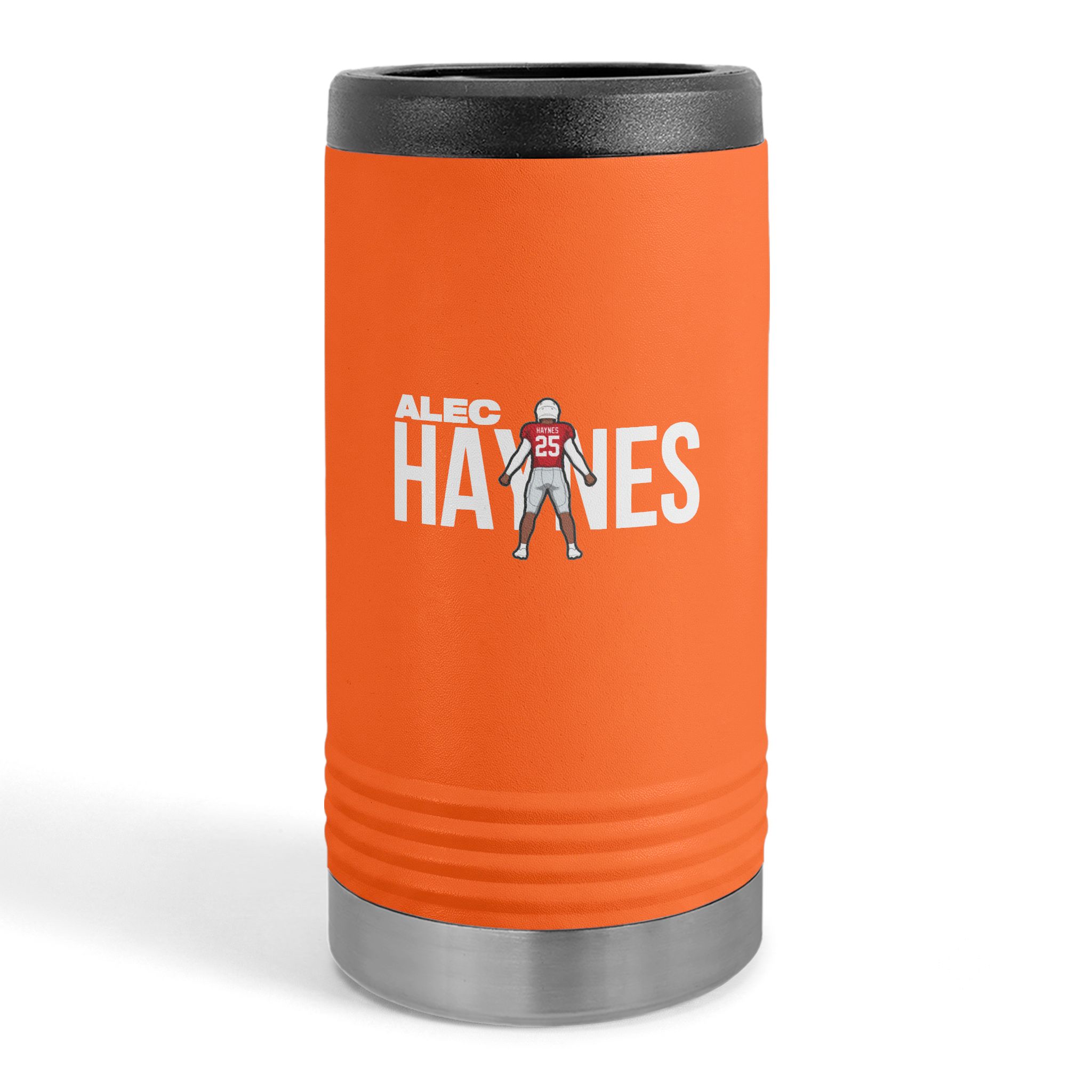 Slim Stainless Can Cooler — character_player_name in Orange
