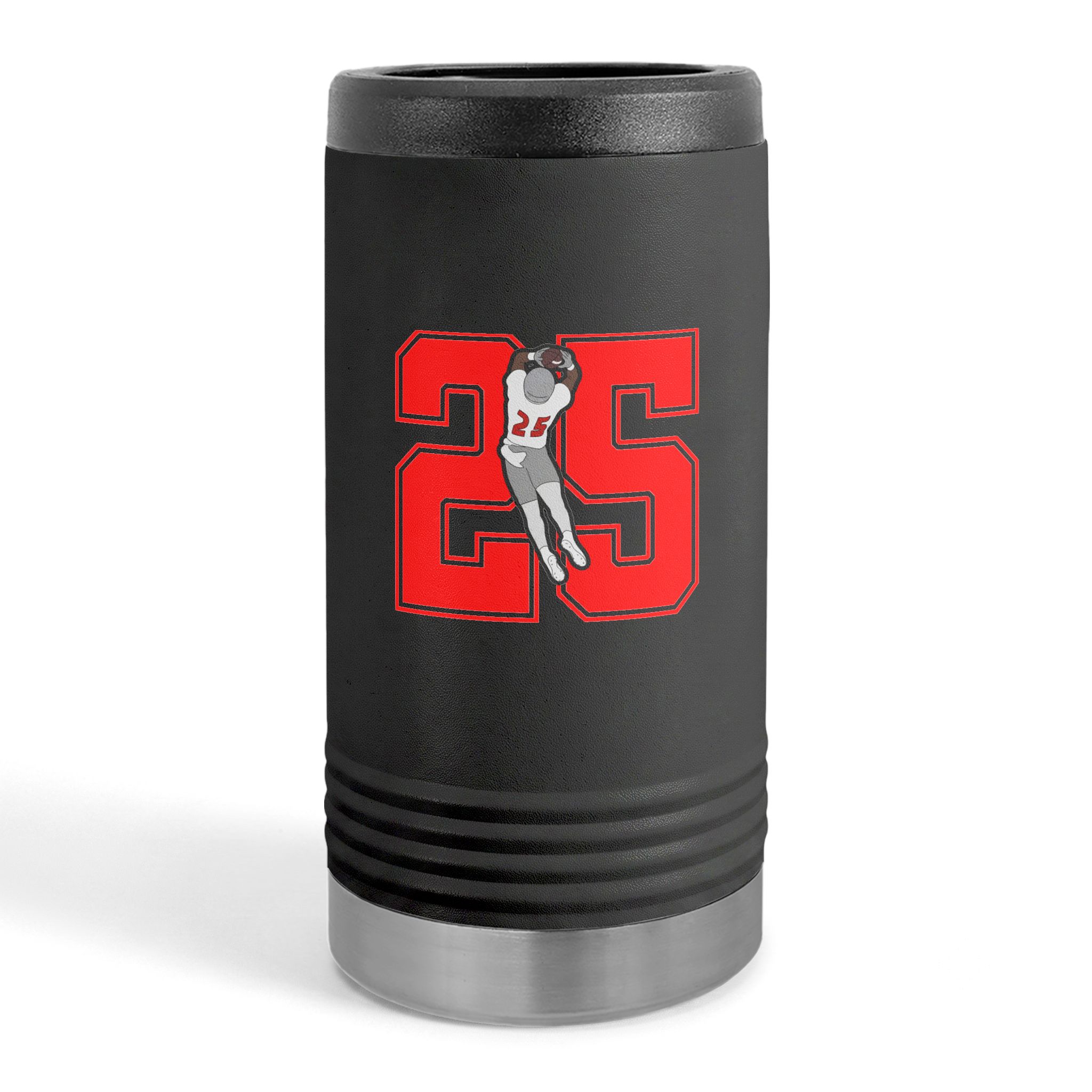 Slim Stainless Can Cooler — character_number in Black