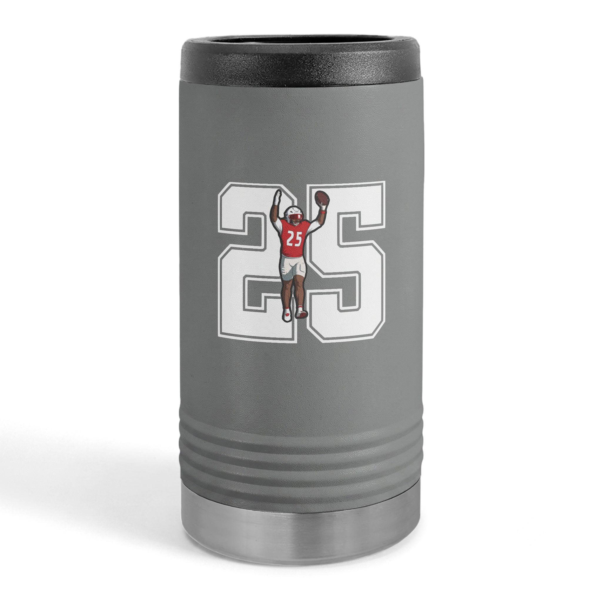Slim Stainless Can Cooler — character_number in Grey