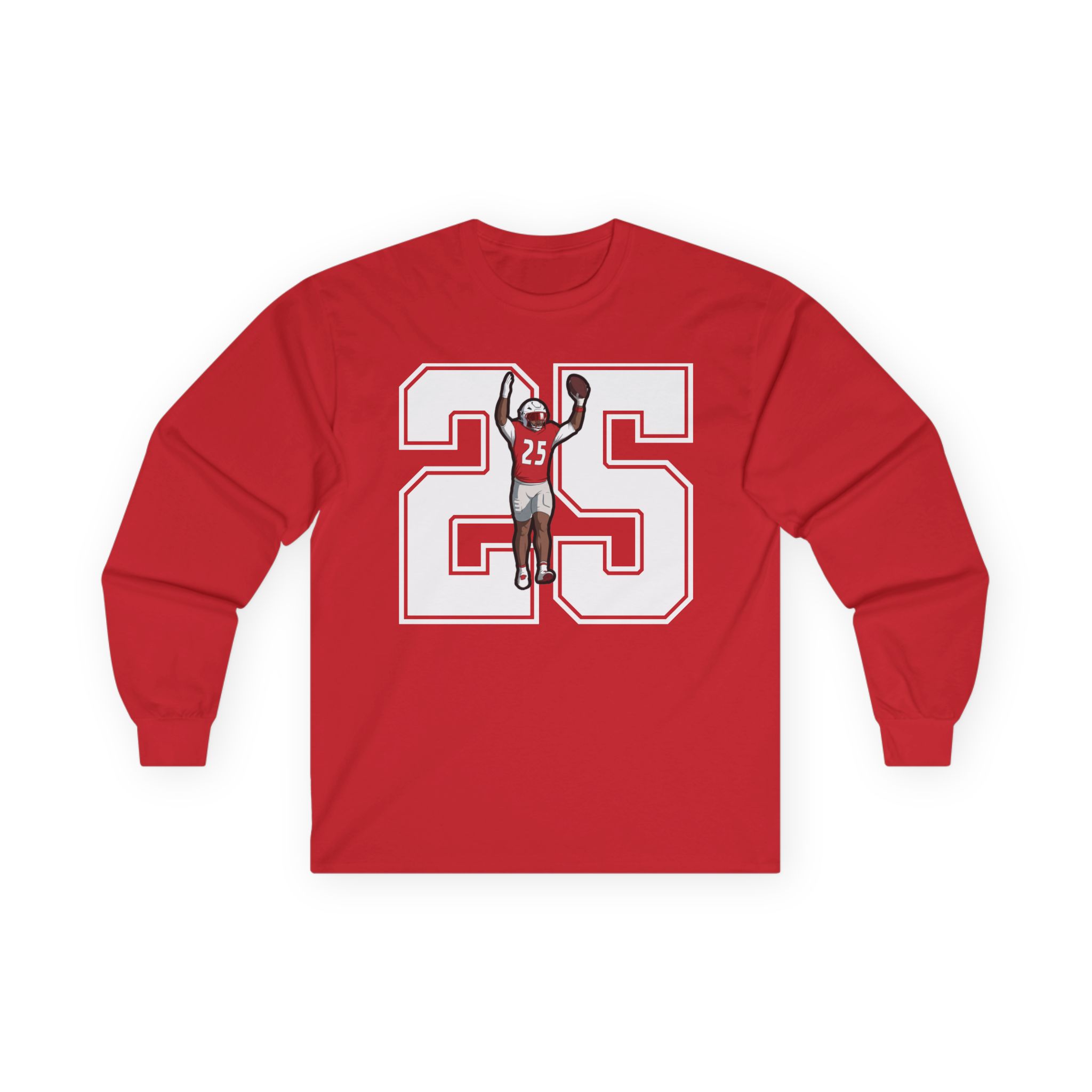Long Sleeve Tee — character_number in Red