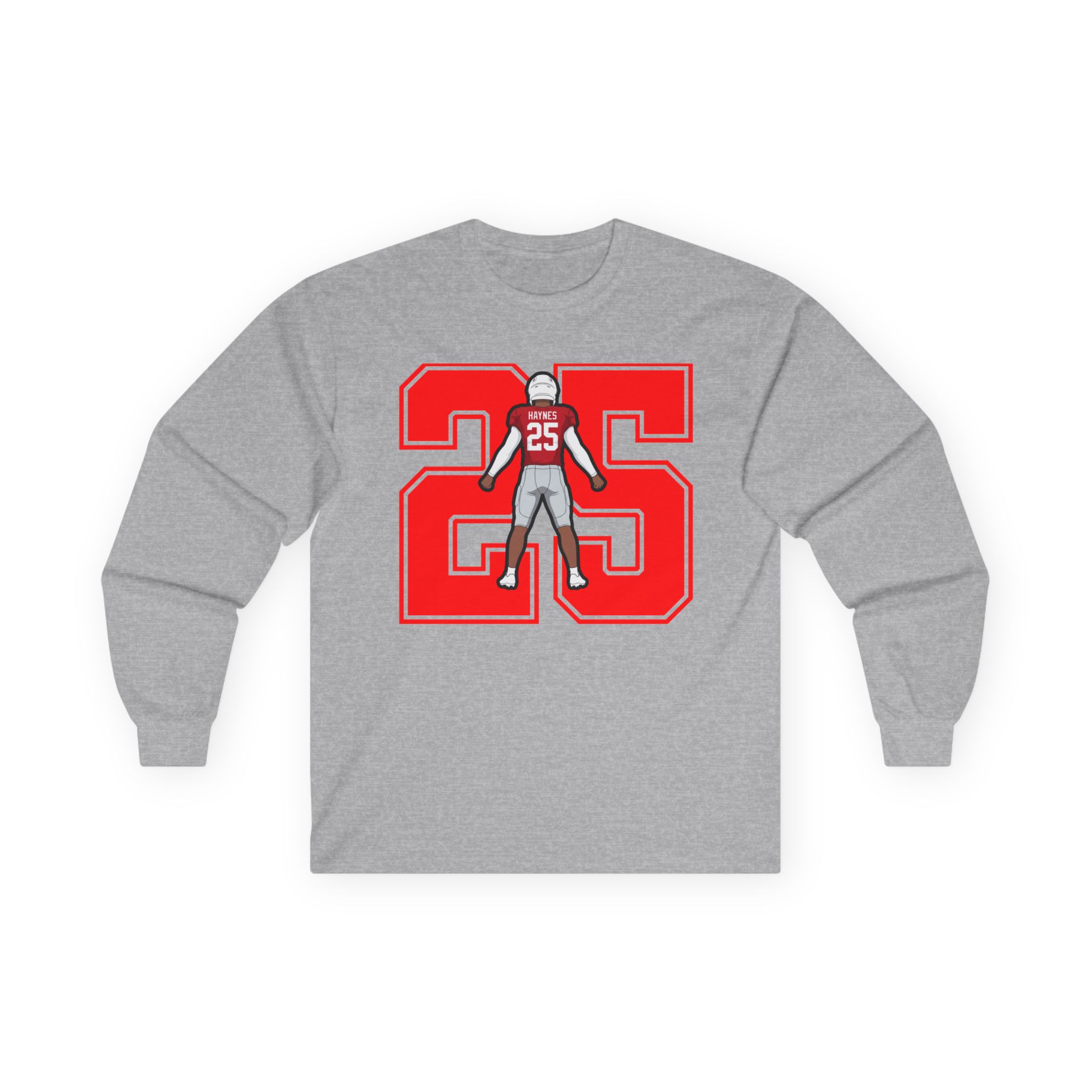 Long Sleeve Tee — character_number in Grey