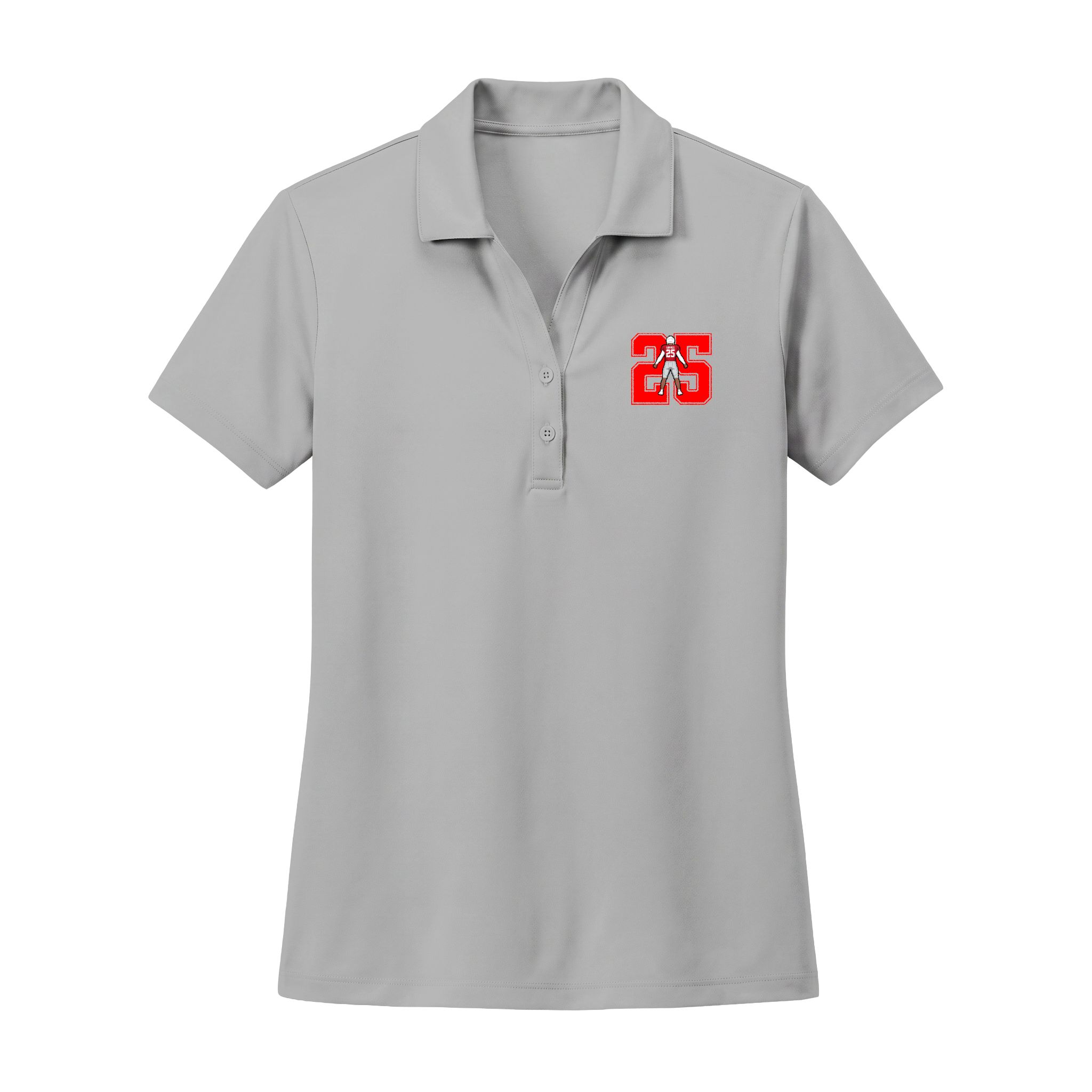 Women's Polo — character_number in Silver