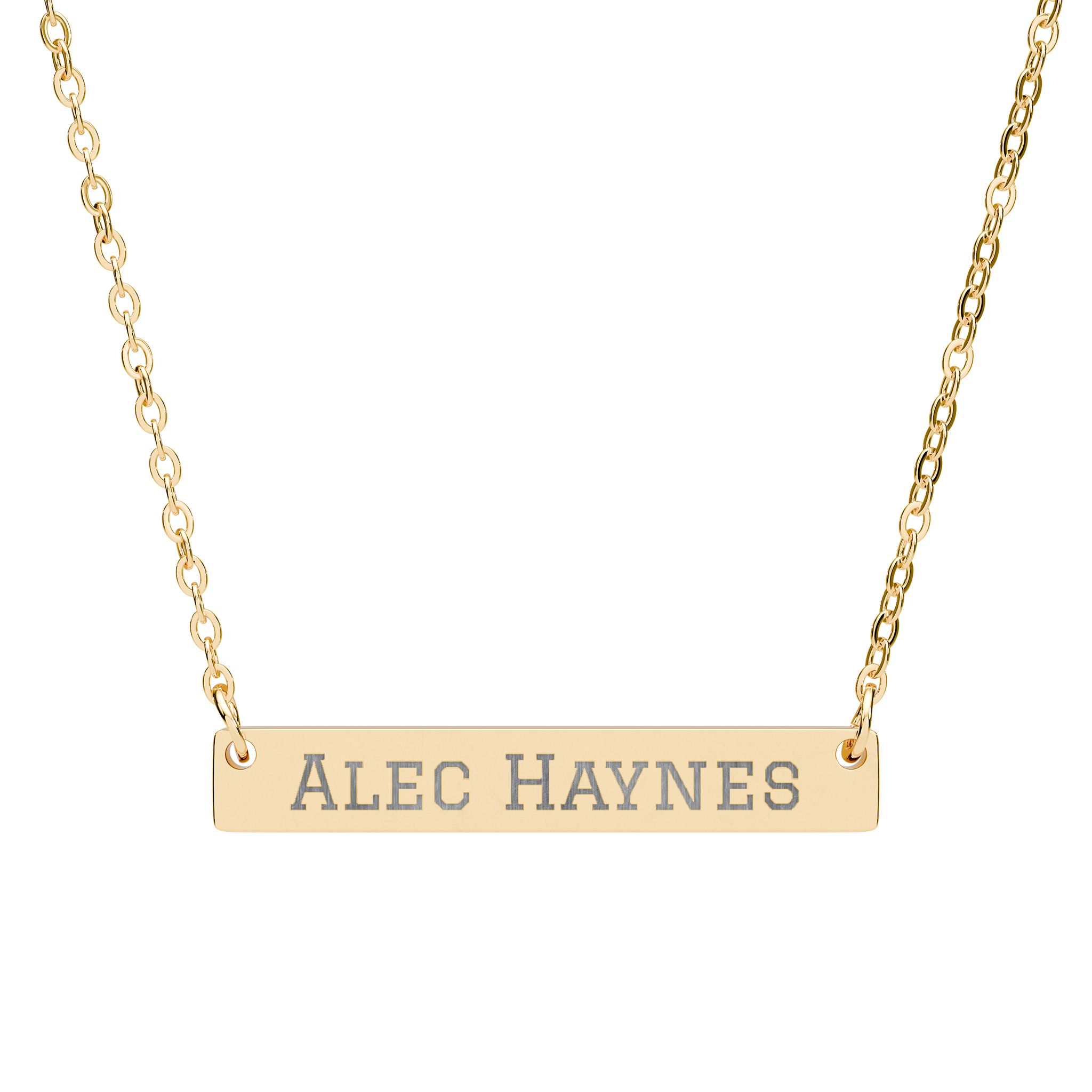 Engraved Bar Necklace — Classic in Gold