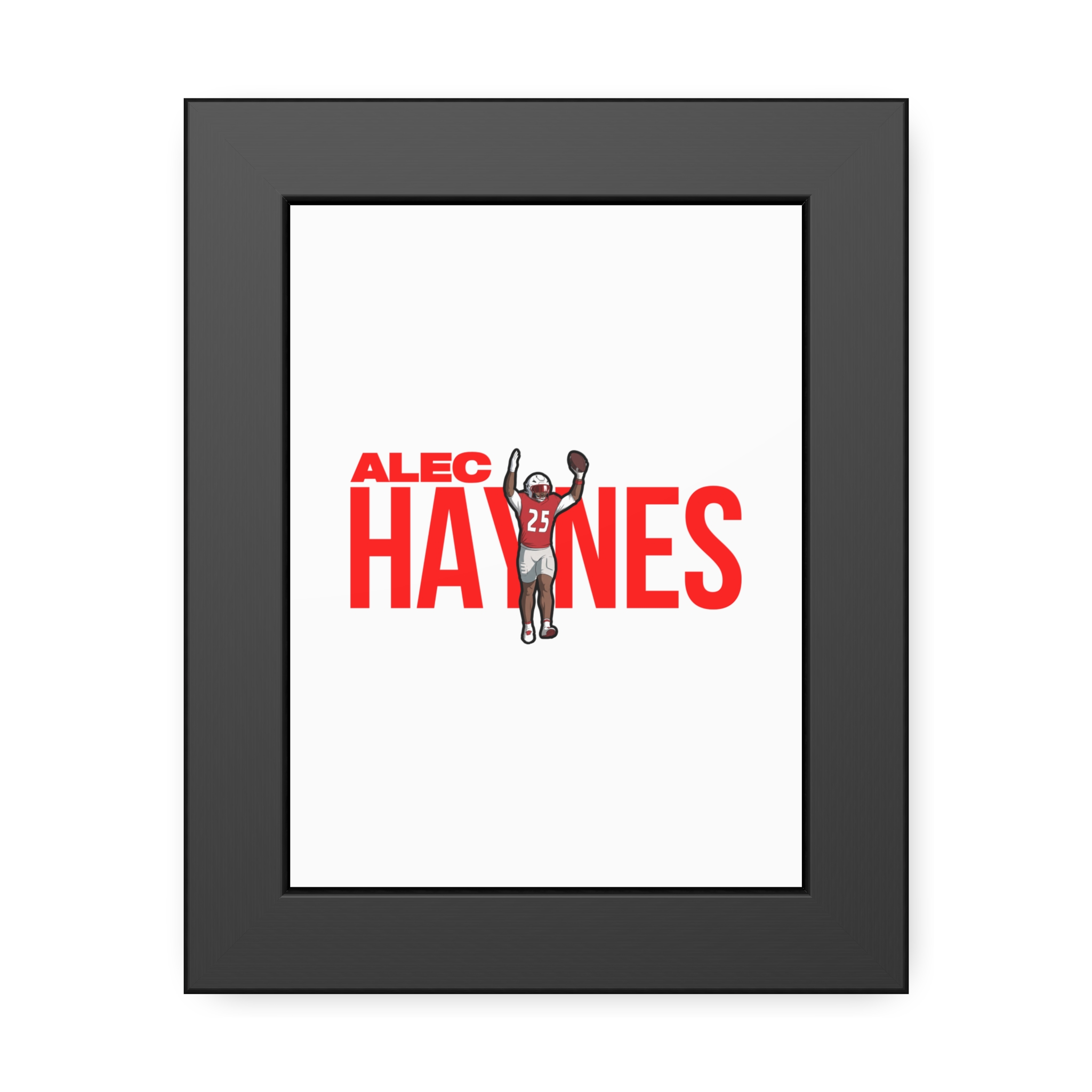 Framed Poster — character_player_name in Black