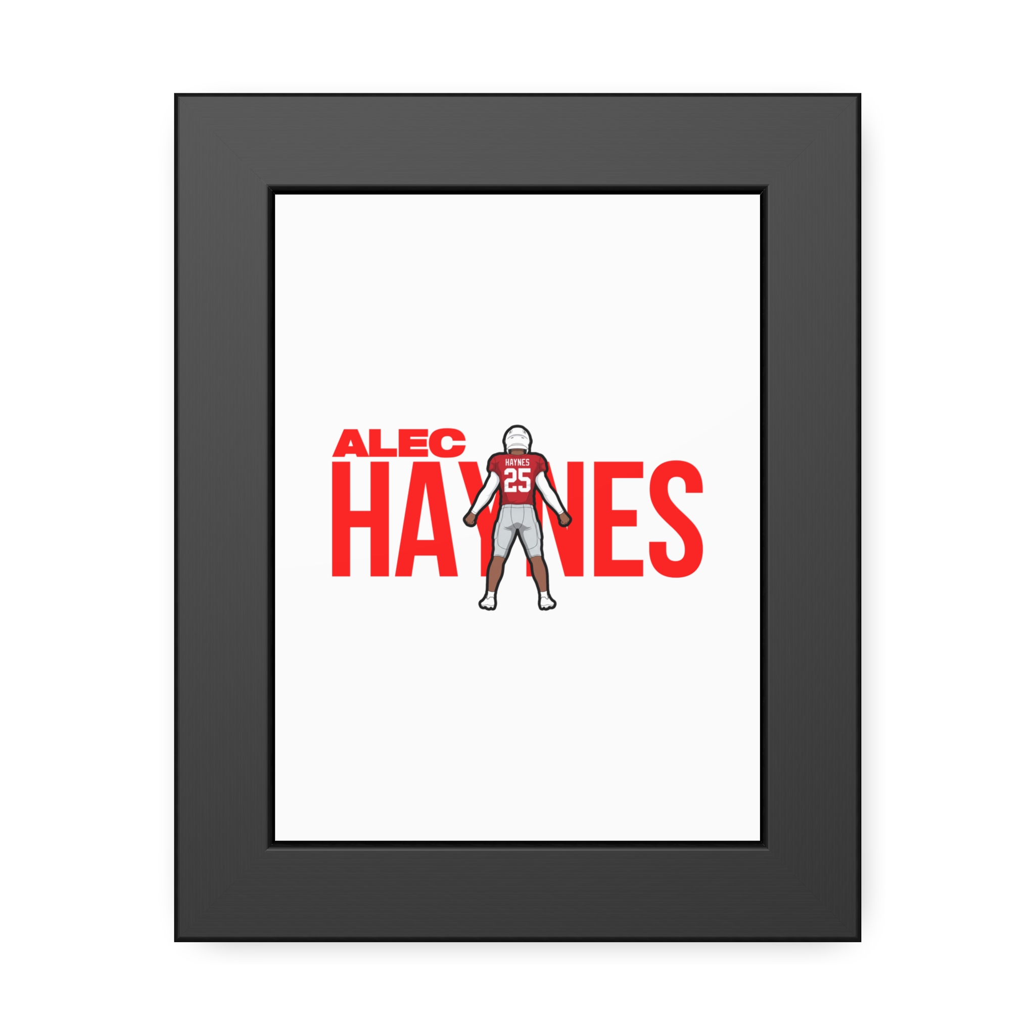 Framed Poster — character_player_name in Black