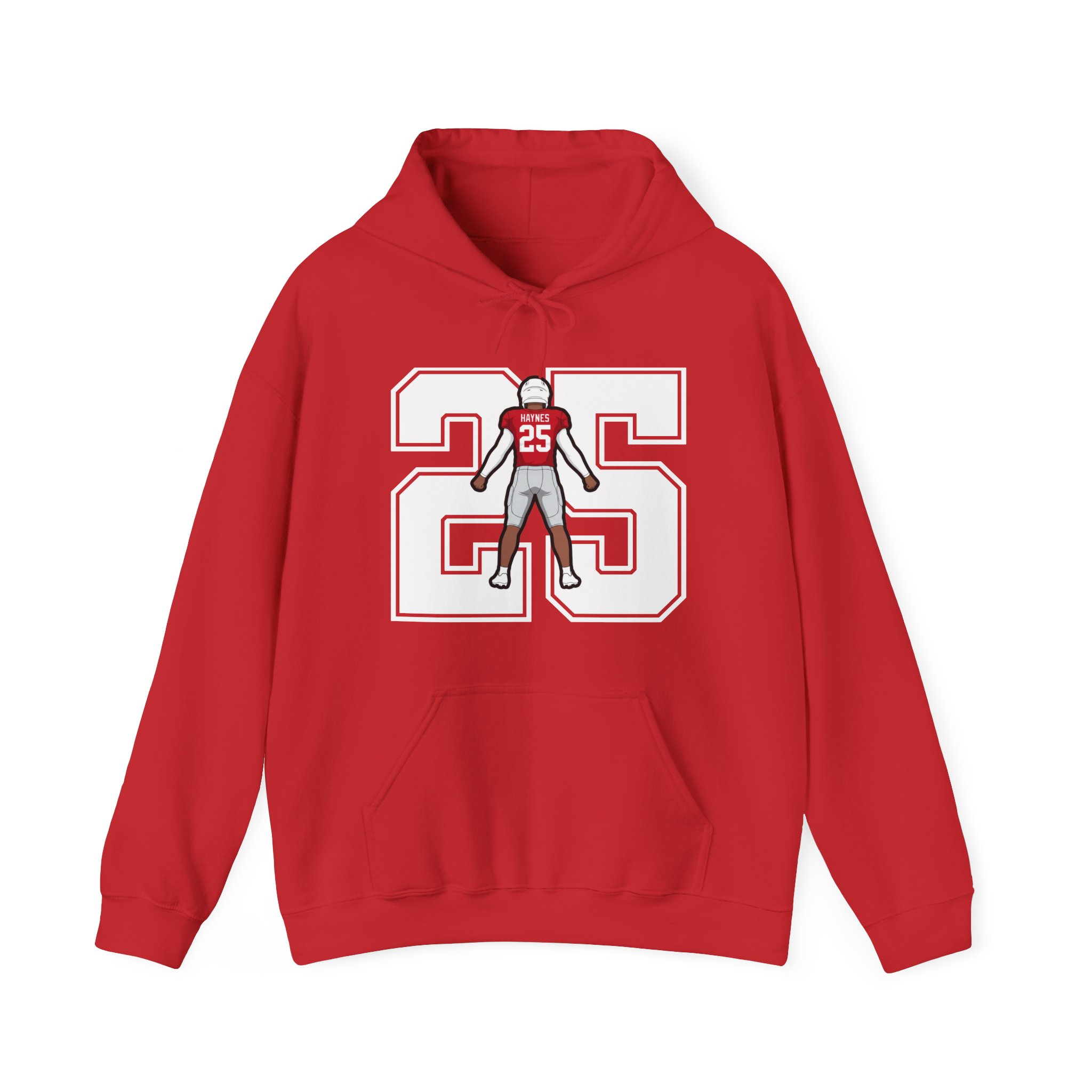 Hoodie — character_number in Red