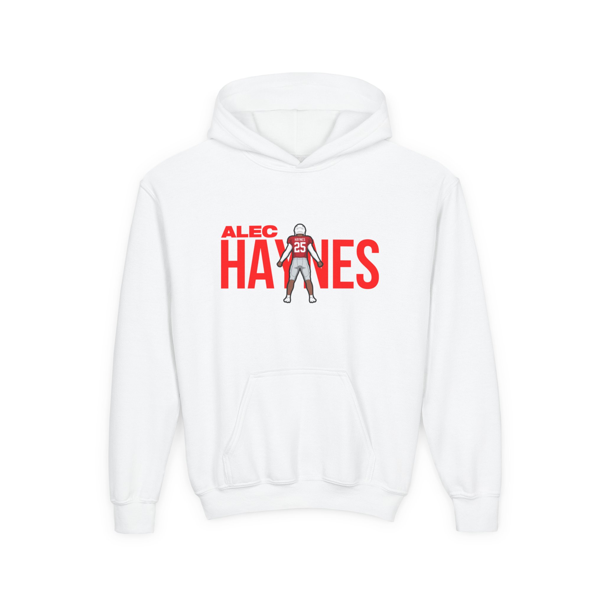 Youth Hoodie — character_player_name in White