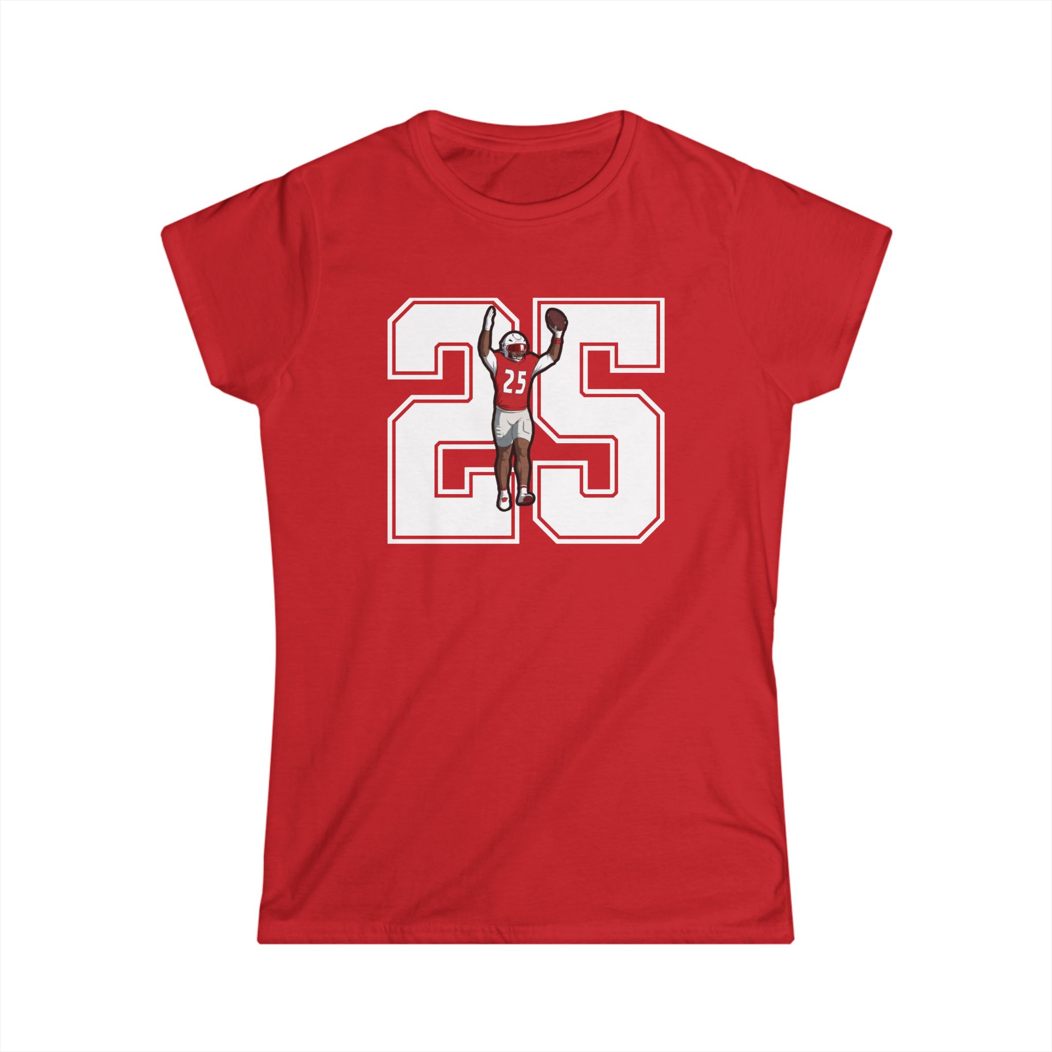 Women's Softstyle Tee — character_number in Red