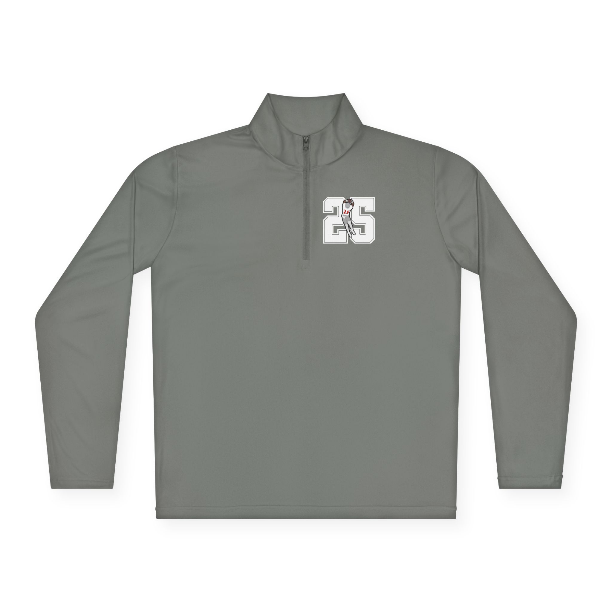Q-Zip Pullover — character_number in Grey