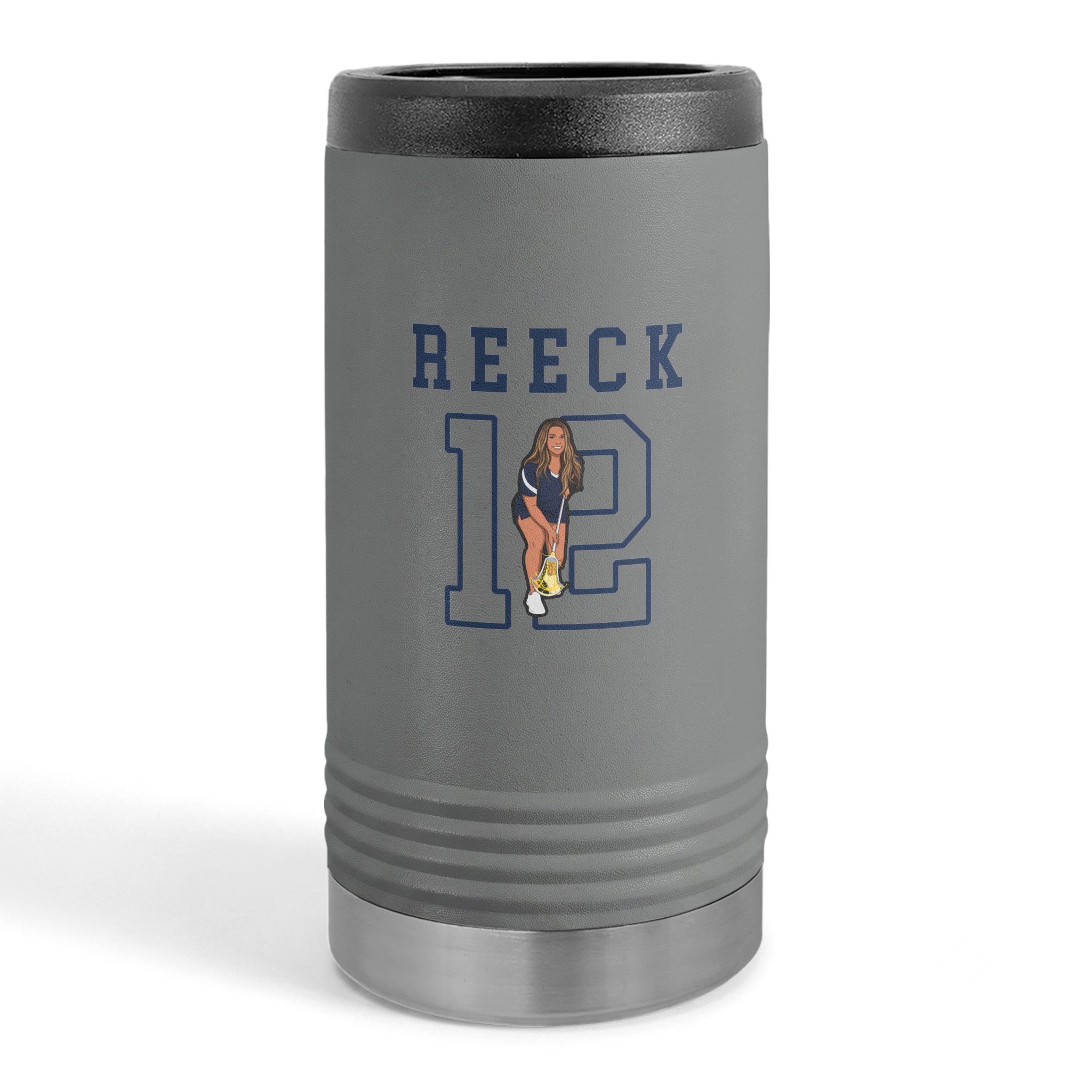 Slim Stainless Can Cooler — character_shirsey in Grey