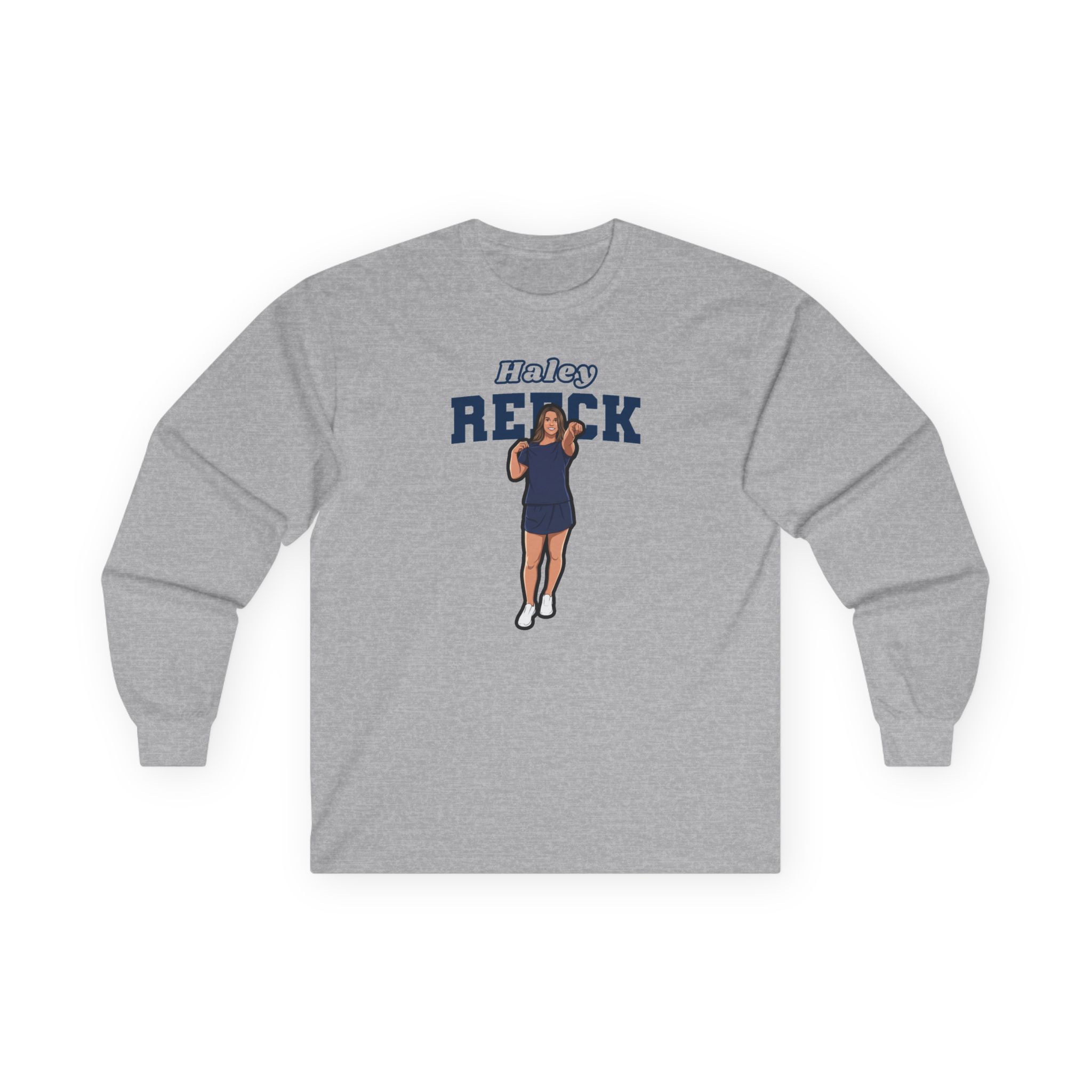 Long Sleeve Tee — character_name_arch in Grey