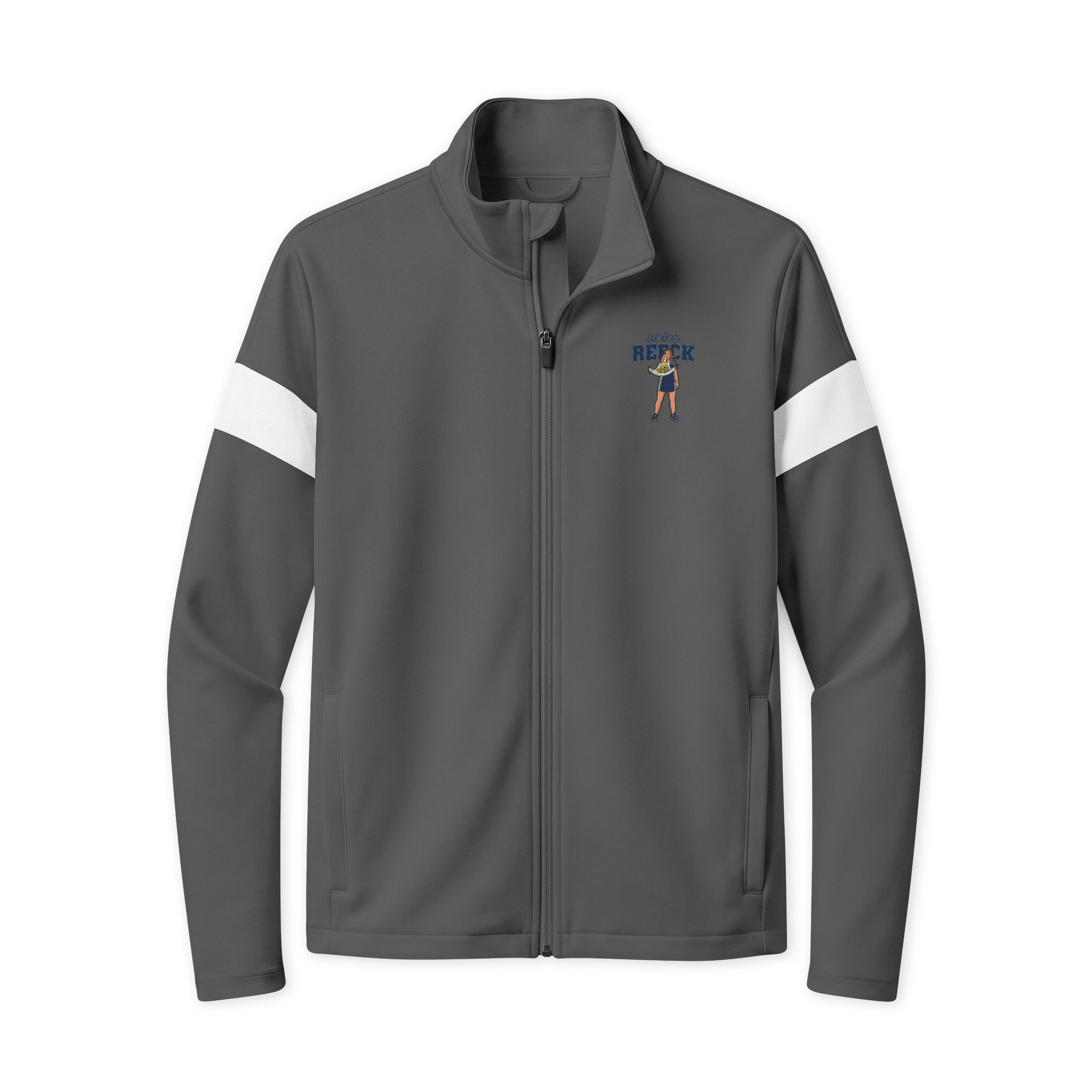 Travel Full-Zip Jacket — character_name_arch in Iron Grey/ White