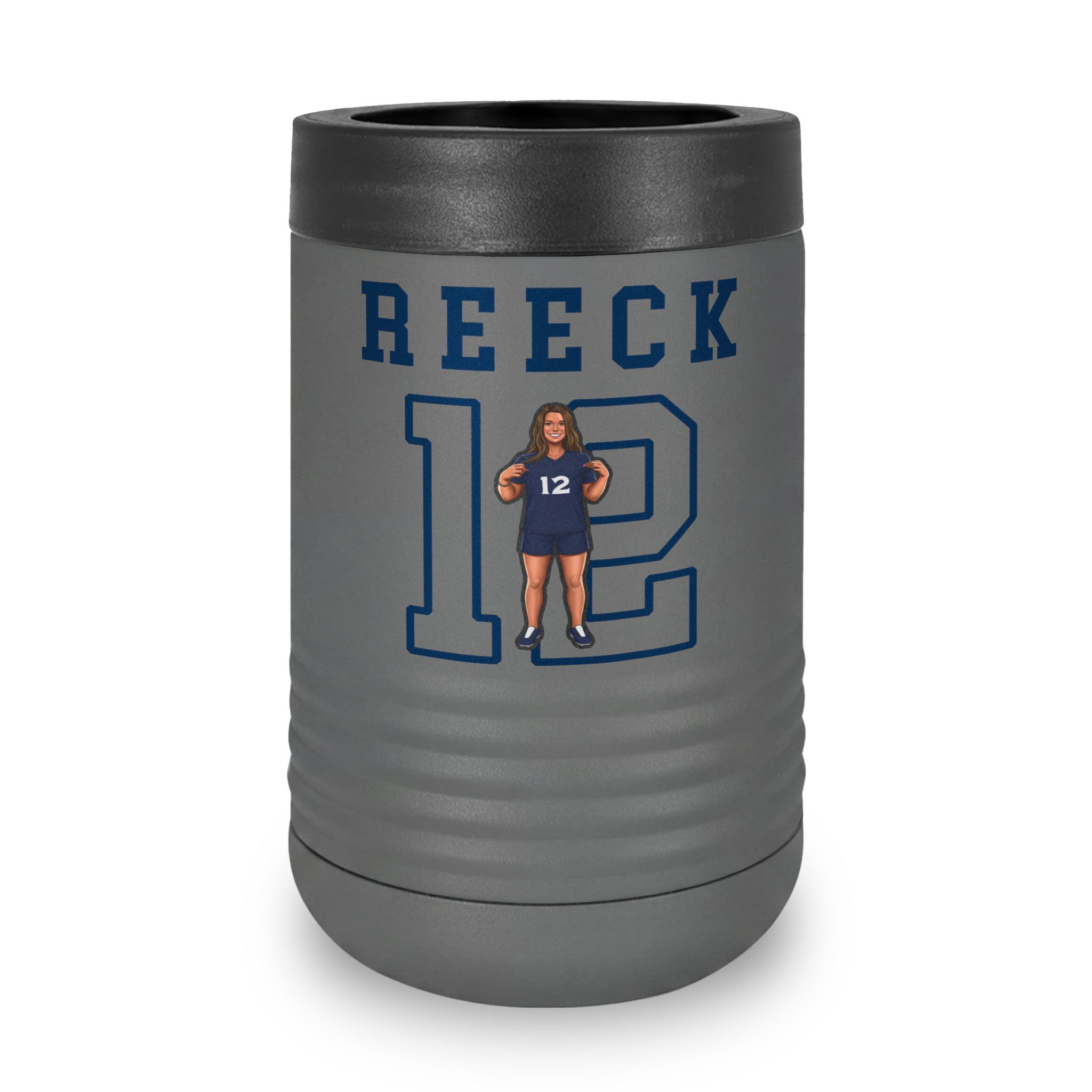 Stainless Can Cooler — character_shirsey in Grey