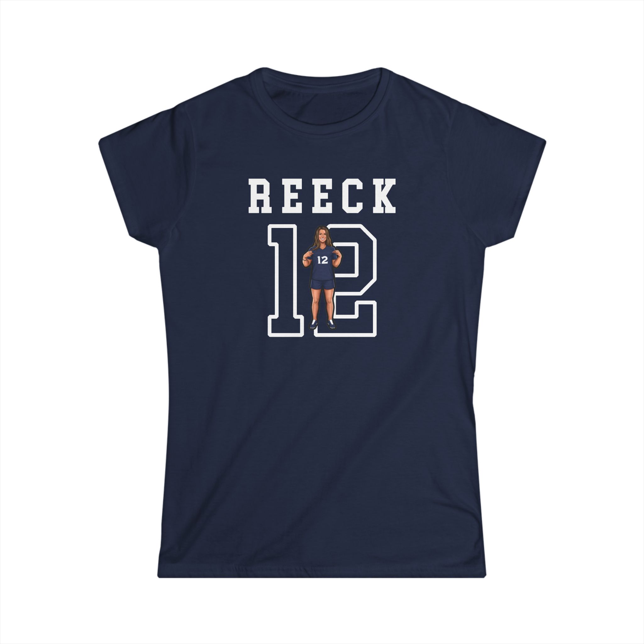 Women's Softstyle Tee — character_shirsey in Navy