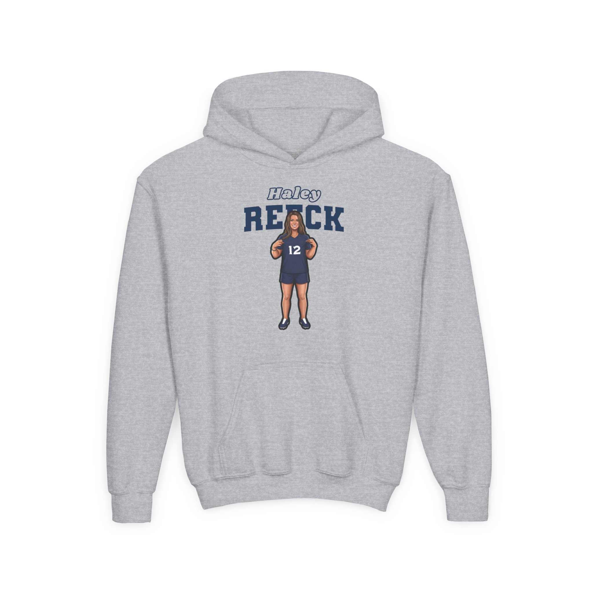 Youth Hoodie — character_name_arch in Grey