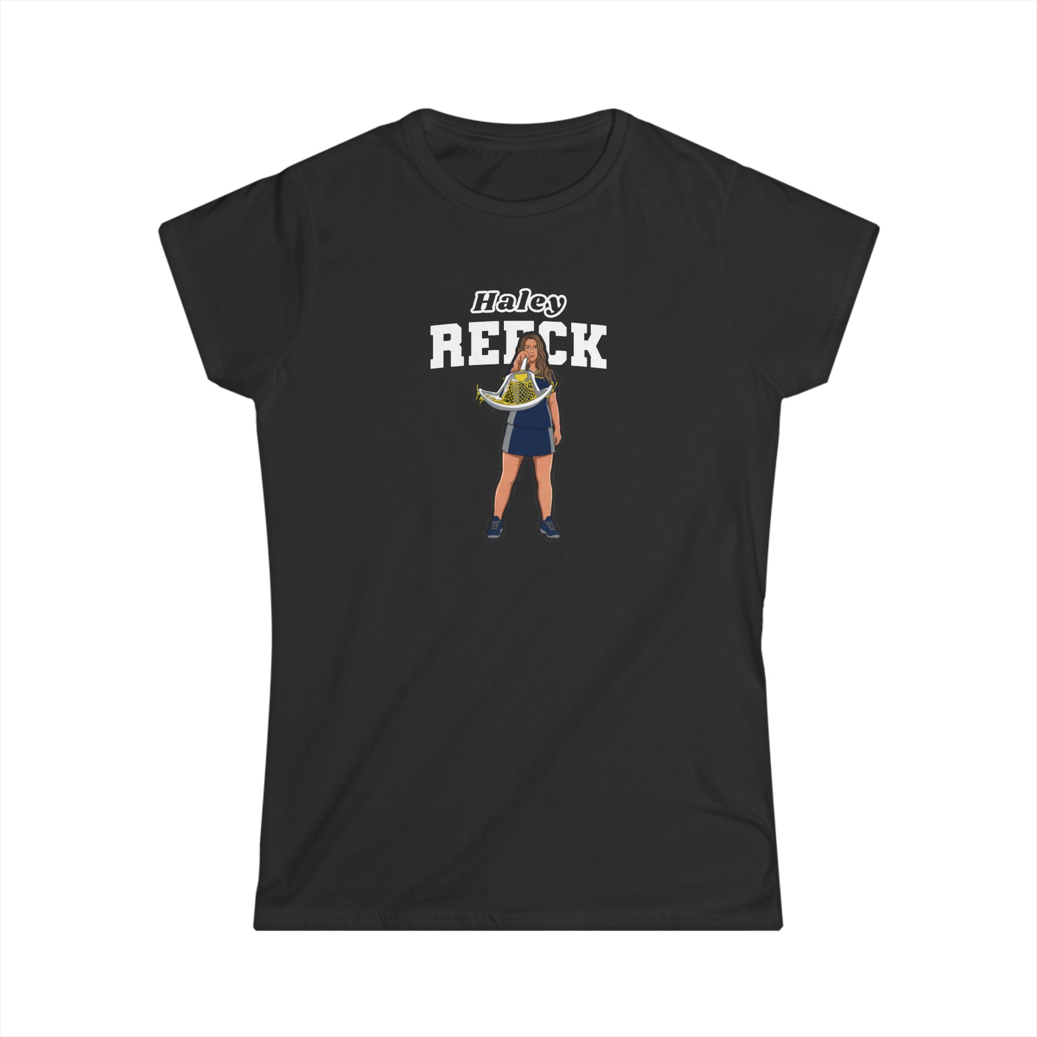 Women's Softstyle Tee — character_name_arch in Black