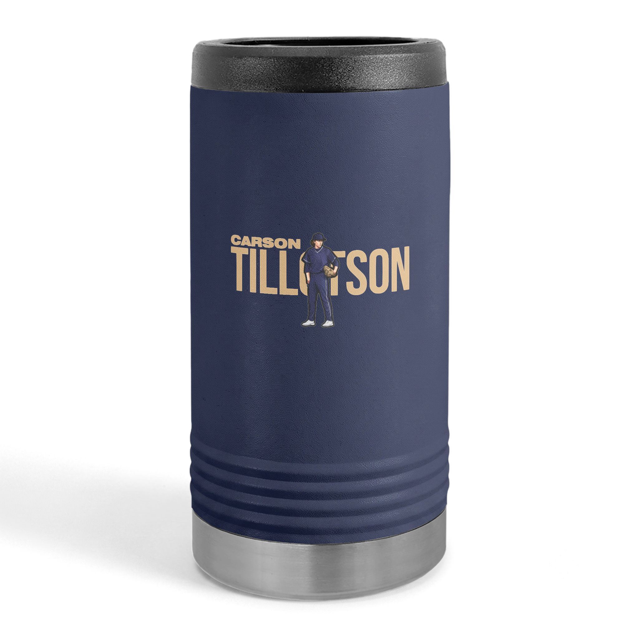 Slim Stainless Can Cooler — character_player_name in Navy