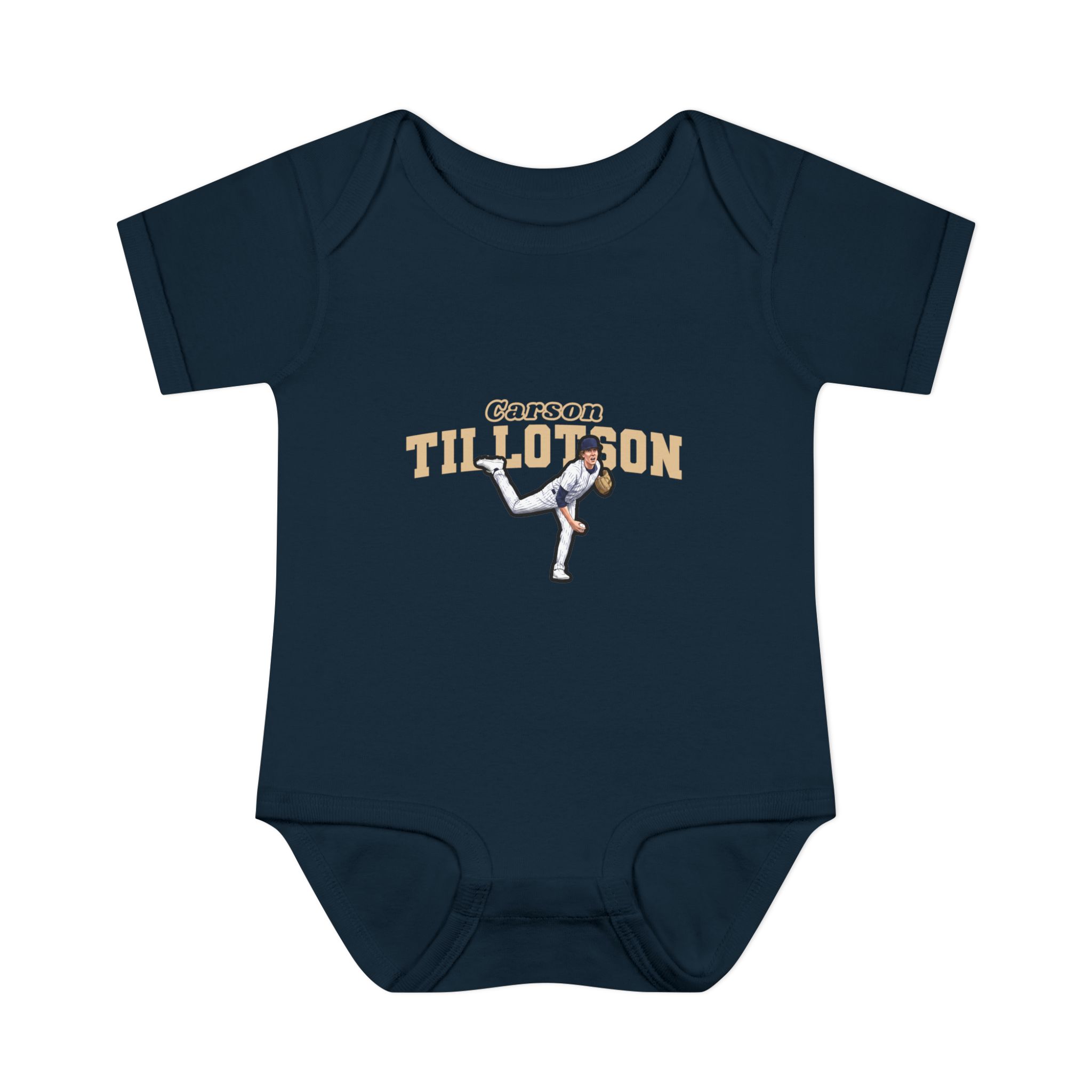 Baby Onesie — character_name_arch in Navy