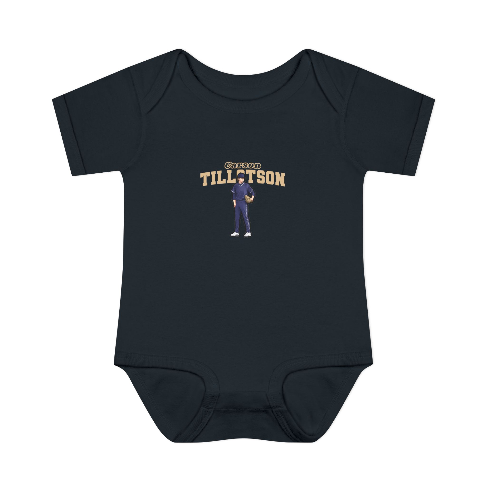 Baby Onesie — character_name_arch in Black