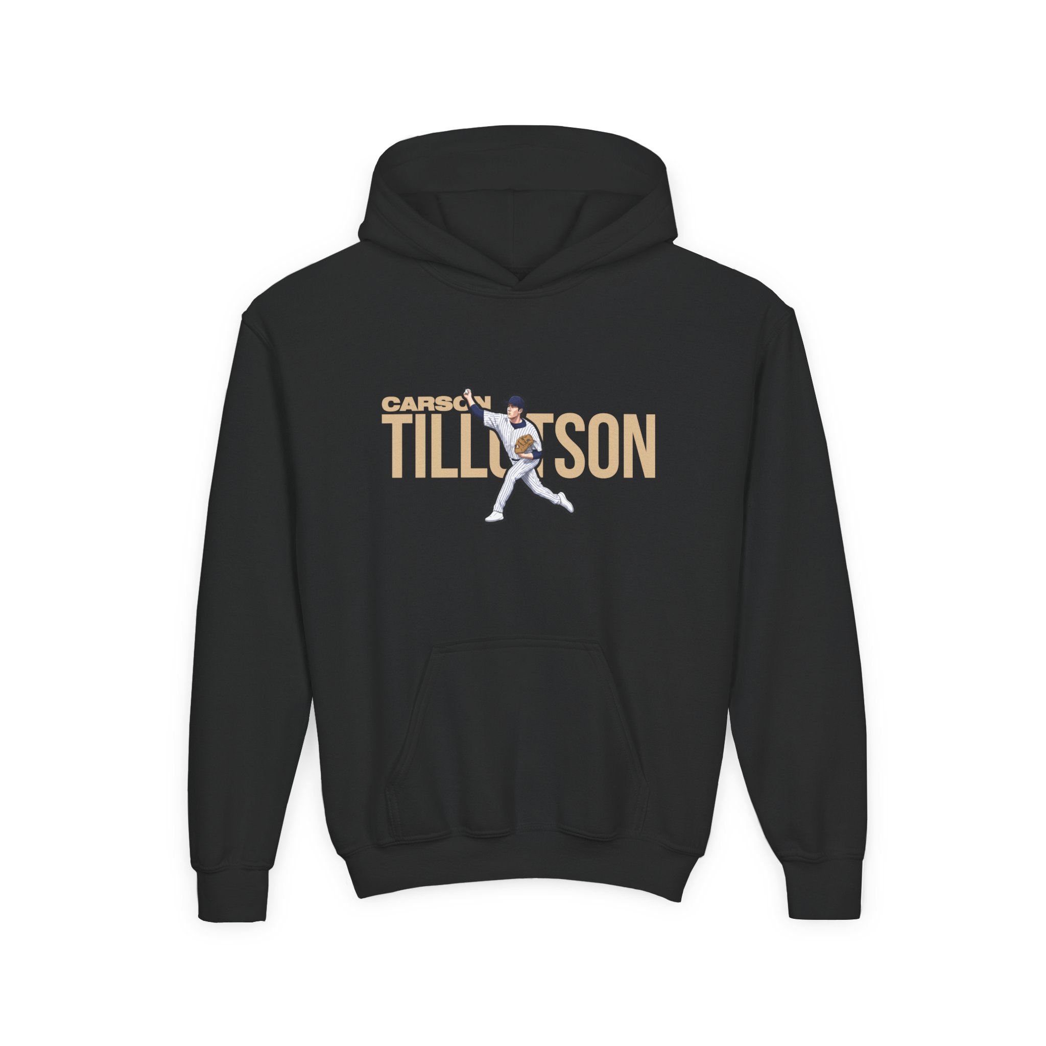 Youth Hoodie — character_player_name in Black