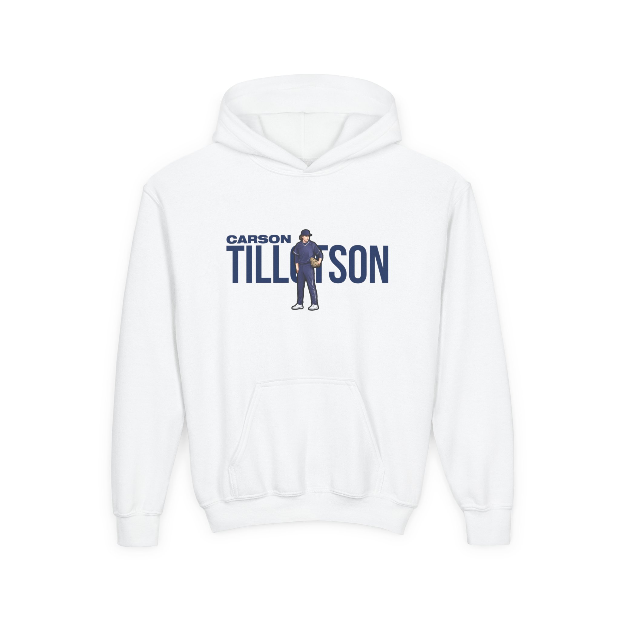 Youth Hoodie — character_player_name in White