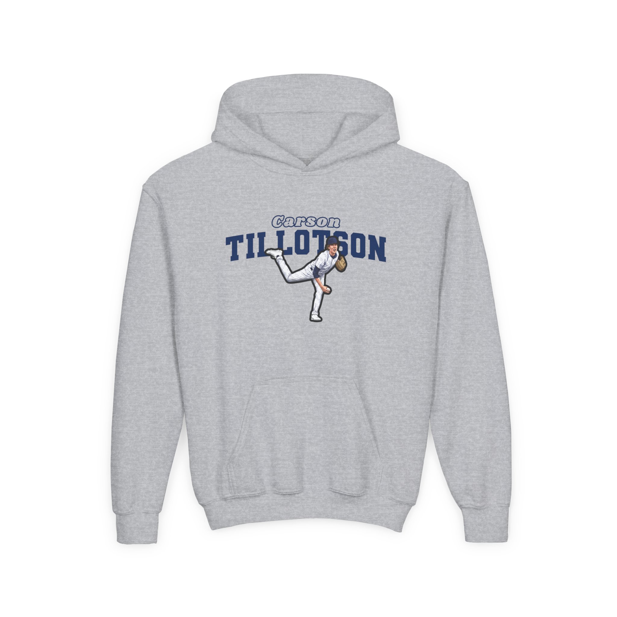 Youth Hoodie — character_name_arch in Grey