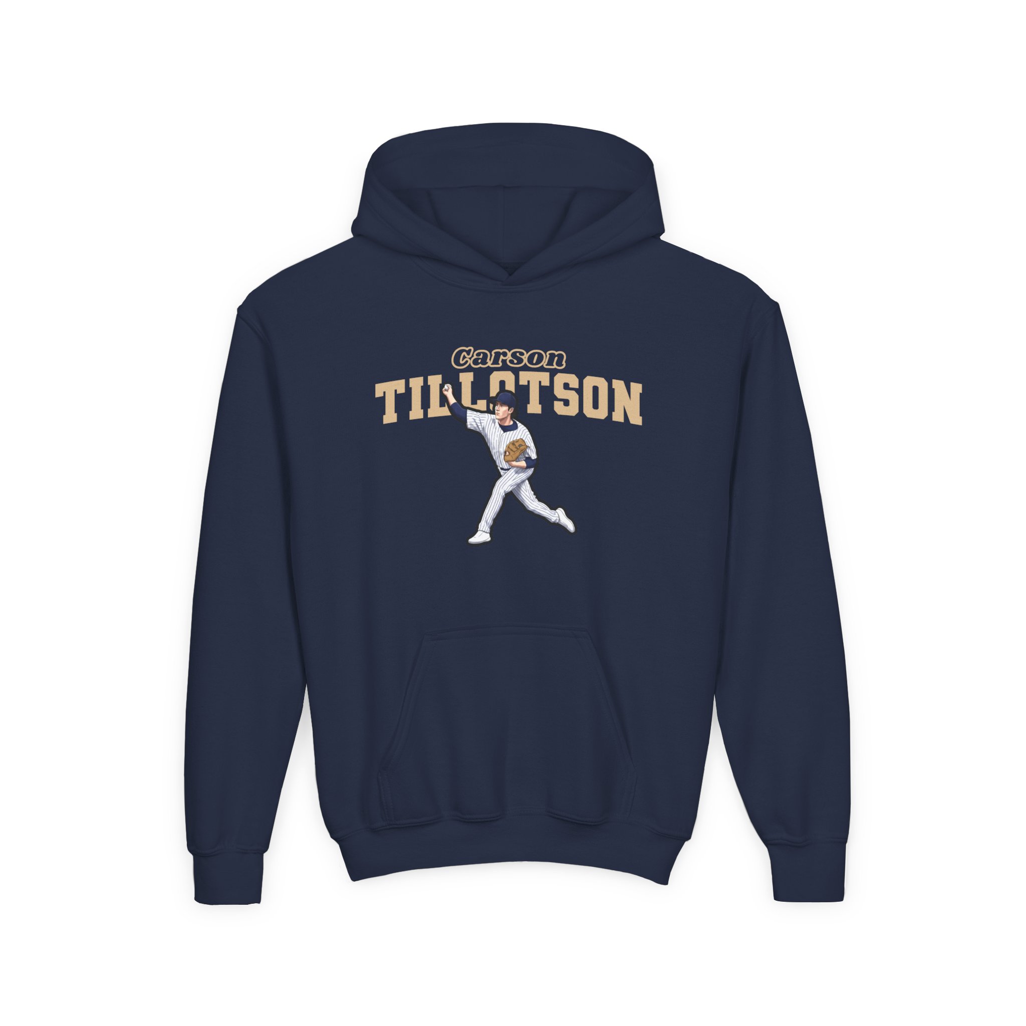 Youth Hoodie — character_name_arch in Navy