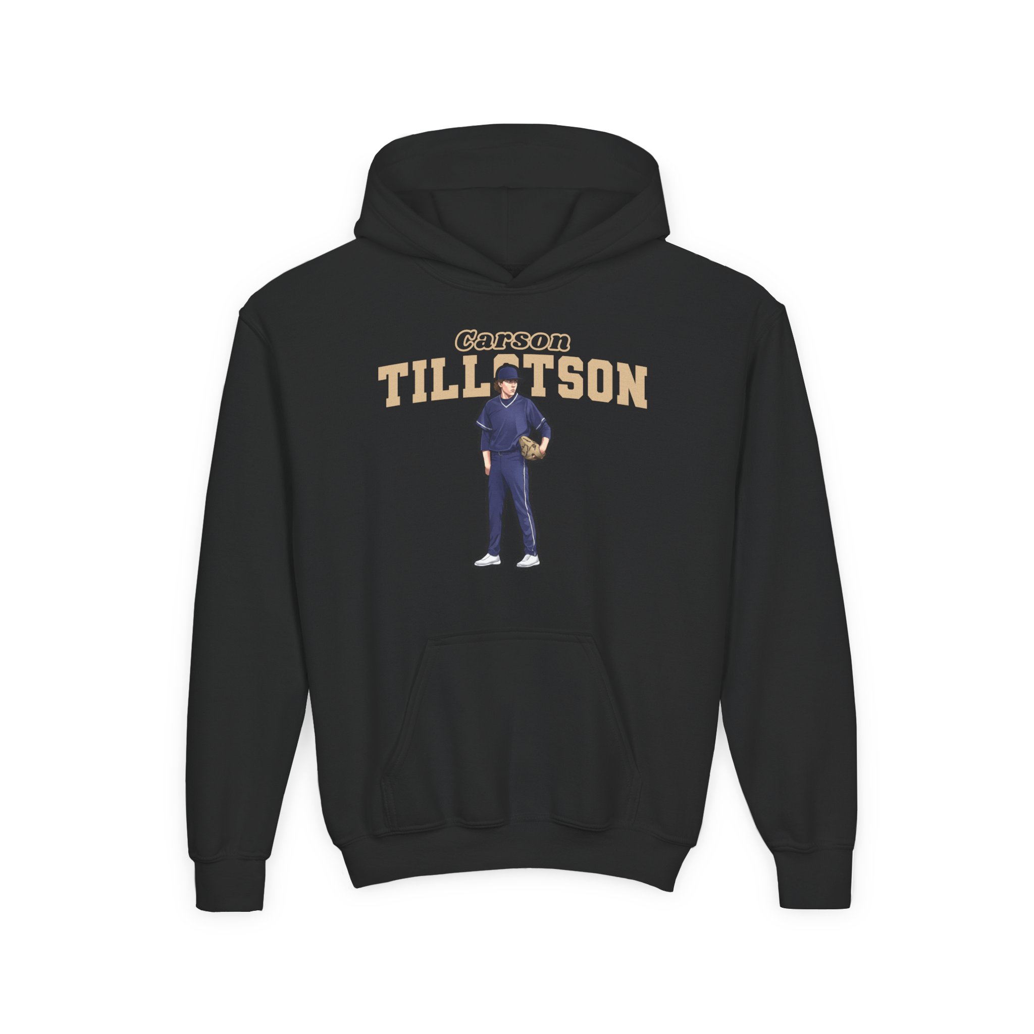Youth Hoodie — character_name_arch in Black