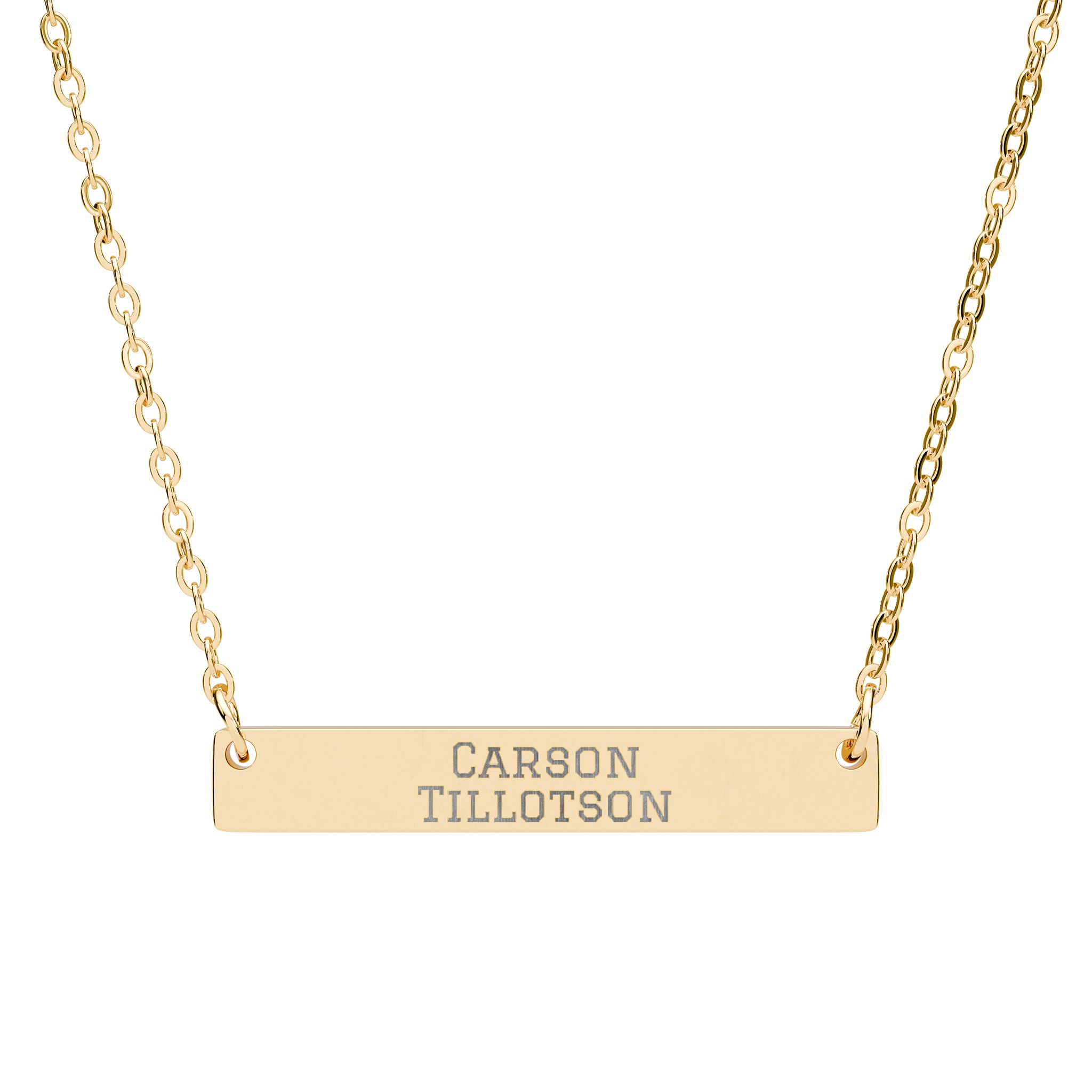 Engraved Bar Necklace — Classic in Gold