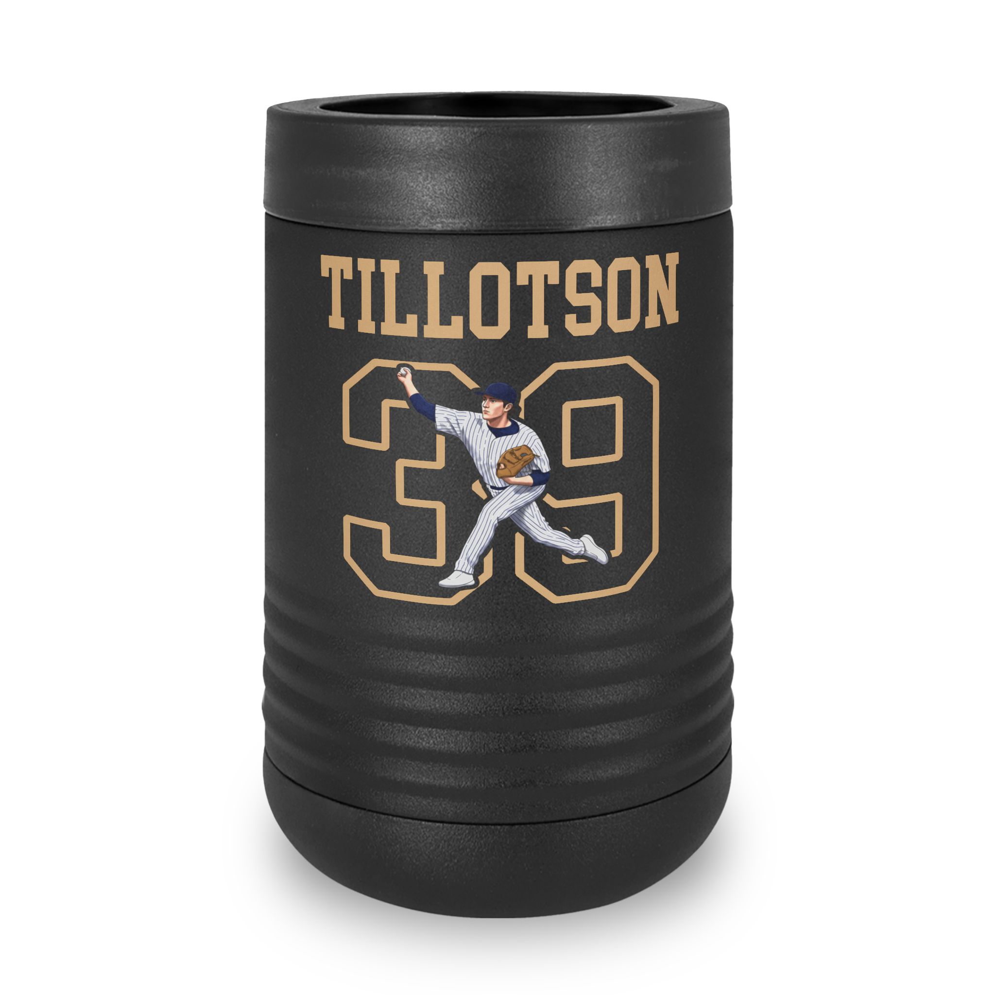 Stainless Can Cooler — character_shirsey in Black